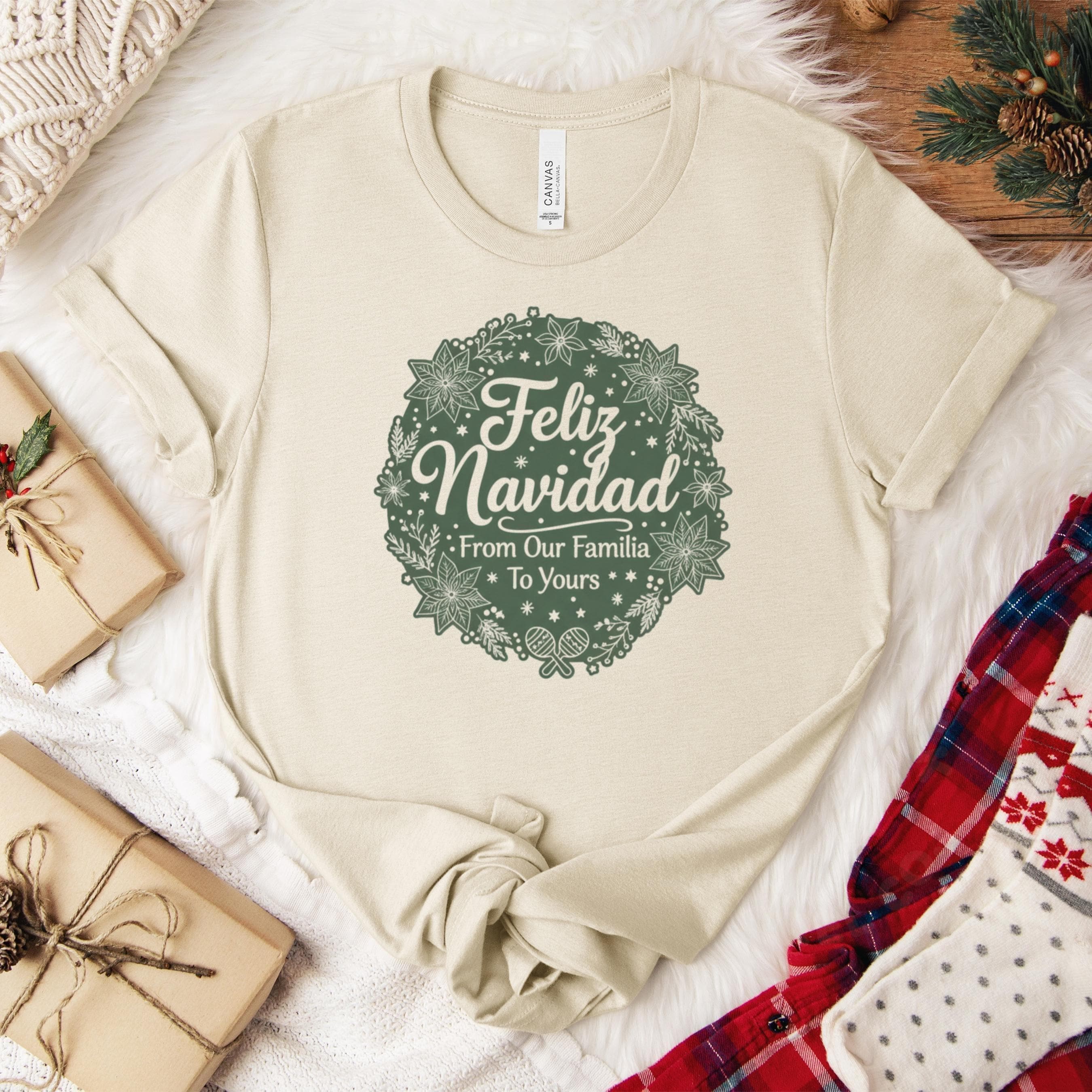 Feliz Navidad shirt, Christmas holiday tee, festive Xmas apparel, seasonal celebration gift, adult holiday top Holiday Graphic Tee