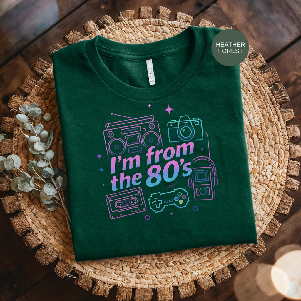 80s Nostalgia T-Shirt, Retro Boombox Tee, Vintage Camera Shirt, Cassette Tape Design, Old School Gift, I'm from the 80s Tshirt