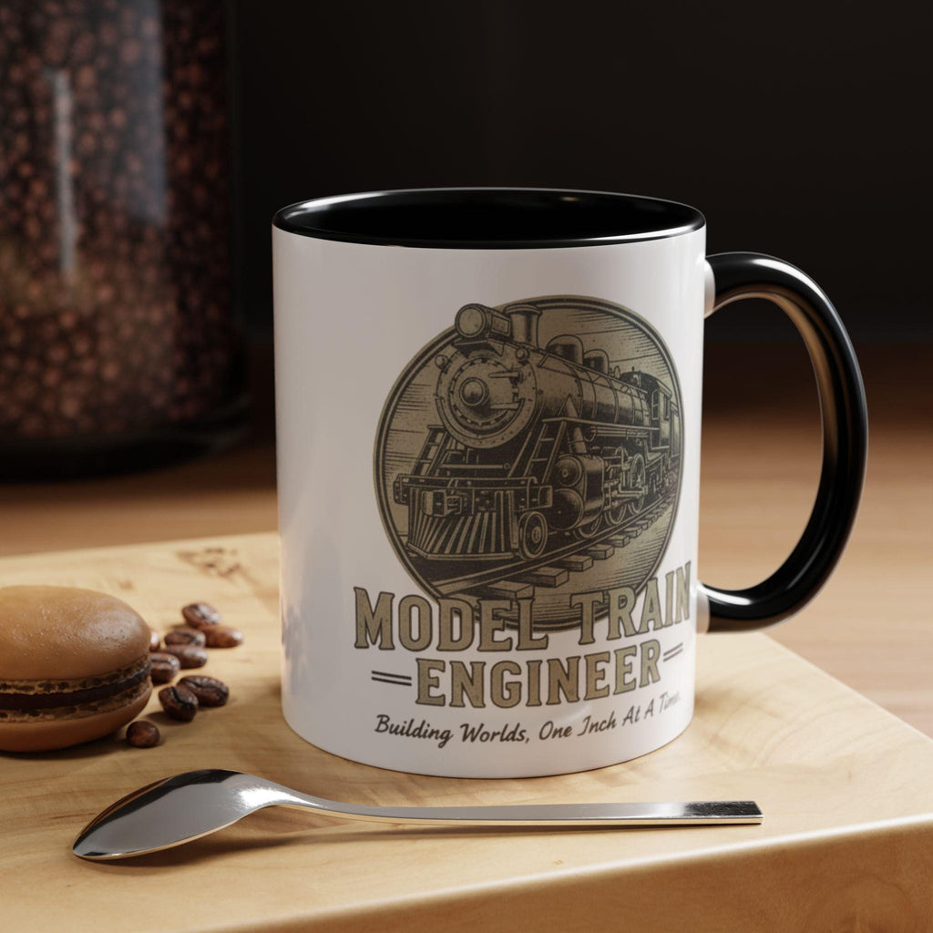 Model Train Engineer Mug, Railroad Lover Gift, Steam Engine Mug, Train Hobbyist Coffee Cup, Train Enthusiast Gift, Gift For Train Lover