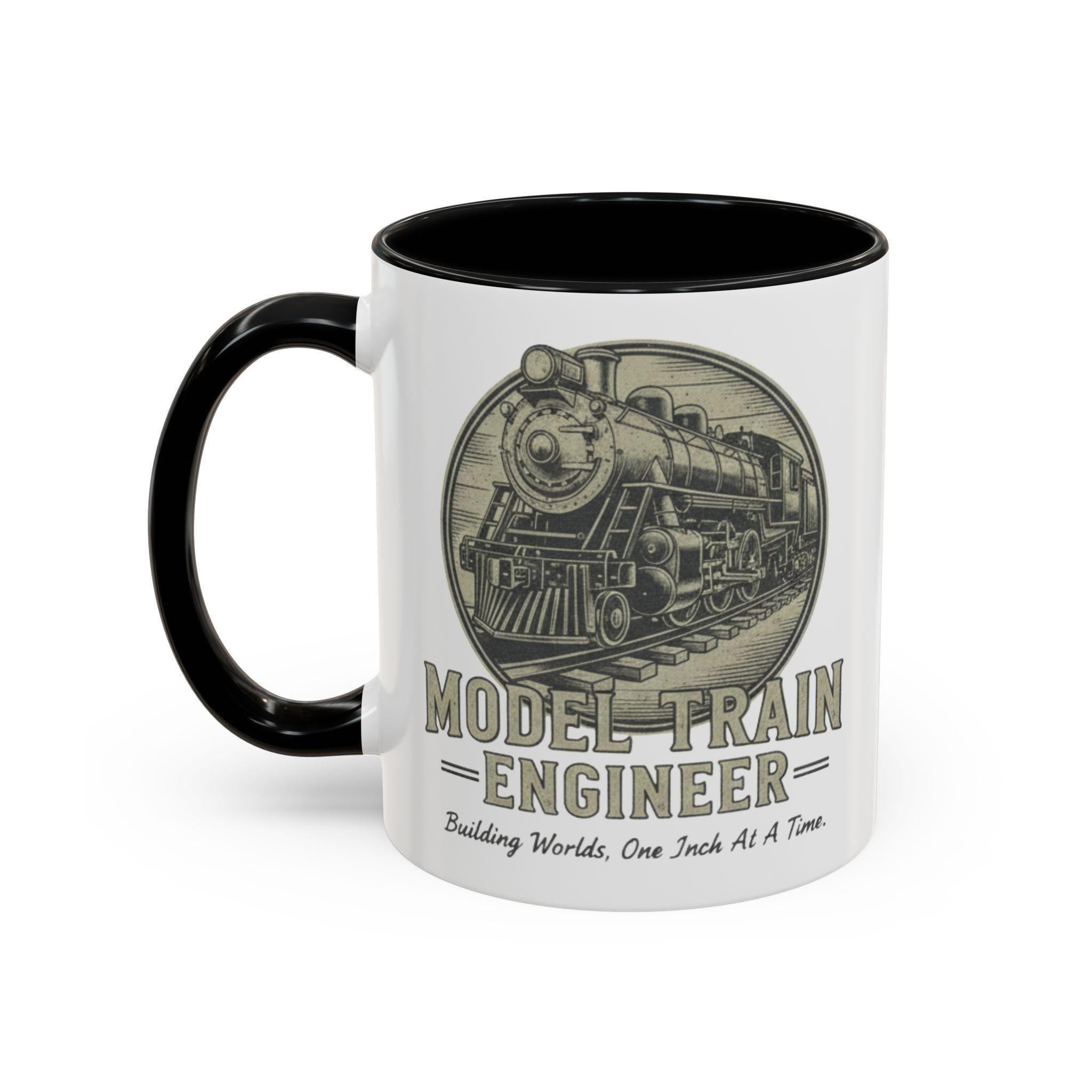 Model Train Engineer Mug, Railroad Lover Gift, Steam Engine Mug, Train Hobbyist Coffee Cup, Train Enthusiast Gift, Gift For Train Lover