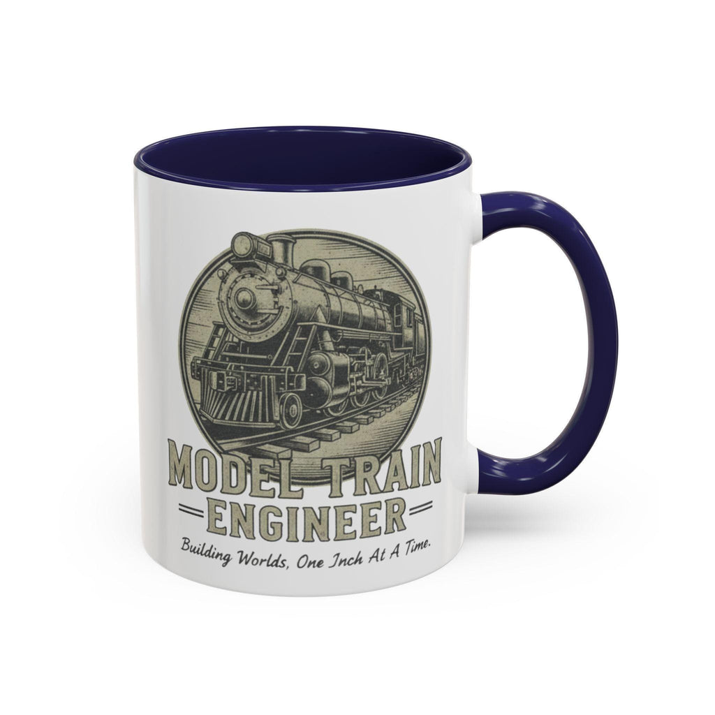 Model Train Engineer Mug, Railroad Lover Gift, Steam Engine Mug, Train Hobbyist Coffee Cup, Train Enthusiast Gift, Gift For Train Lover