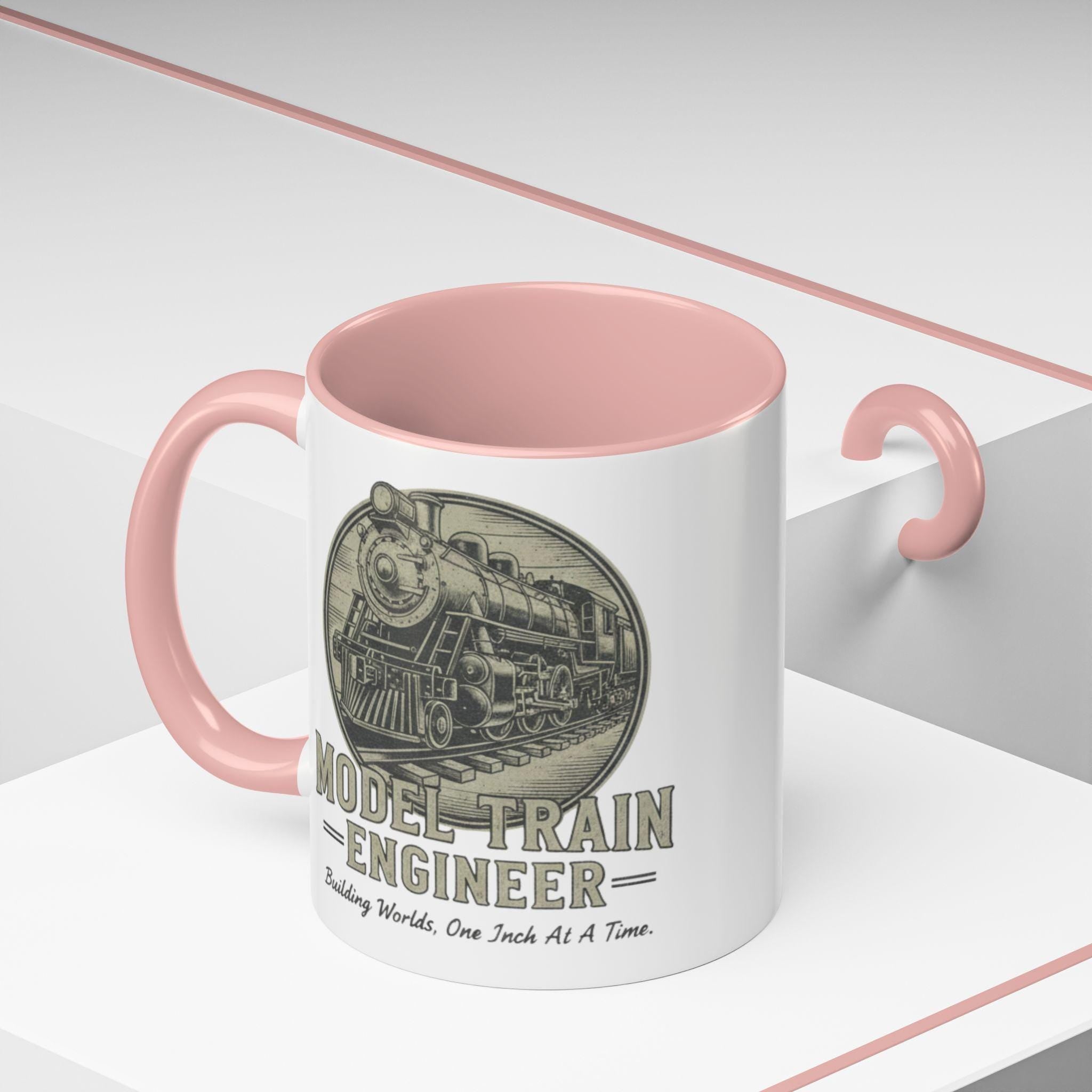Model Train Engineer Mug, Railroad Lover Gift, Steam Engine Mug, Train Hobbyist Coffee Cup, Train Enthusiast Gift, Gift For Train Lover