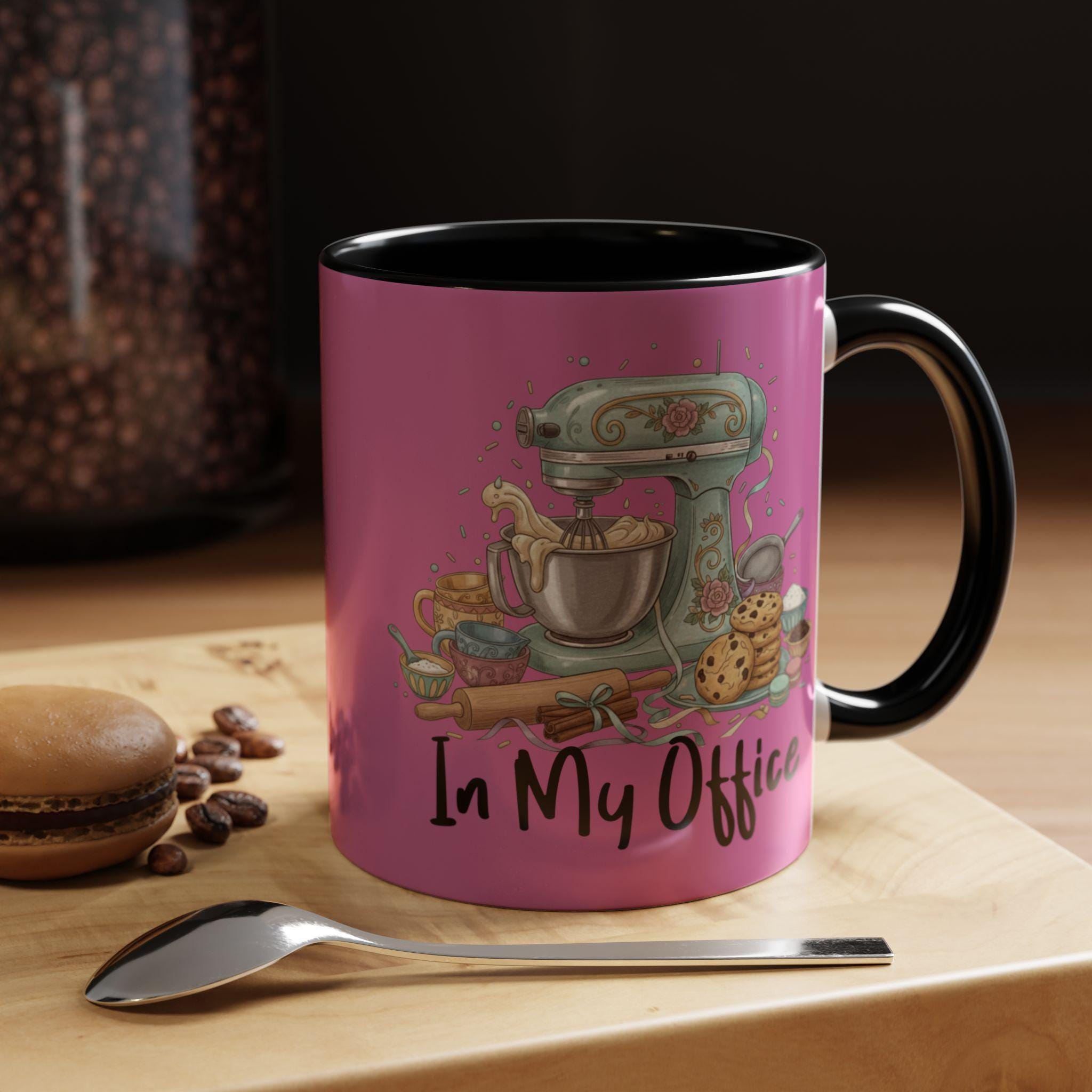 Baking Lover Mug, In My Office Baker Mug, Kitchen Mixer Illustration, Cookies Pastry Chef Gift, Gift for Bakers, Baking Theme Coffee Mug