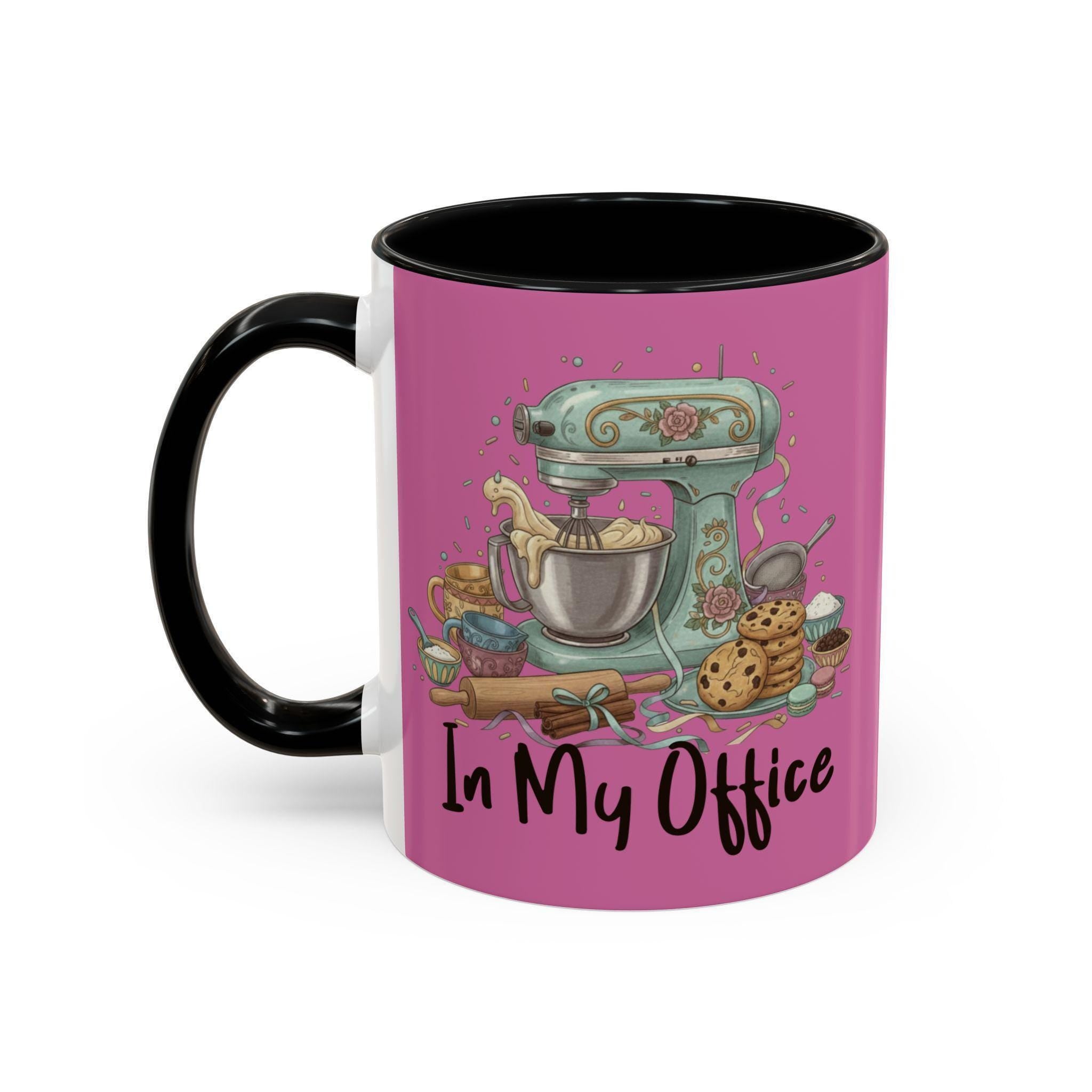 Baking Lover Mug, In My Office Baker Mug, Kitchen Mixer Illustration, Cookies Pastry Chef Gift, Gift for Bakers, Baking Theme Coffee Mug