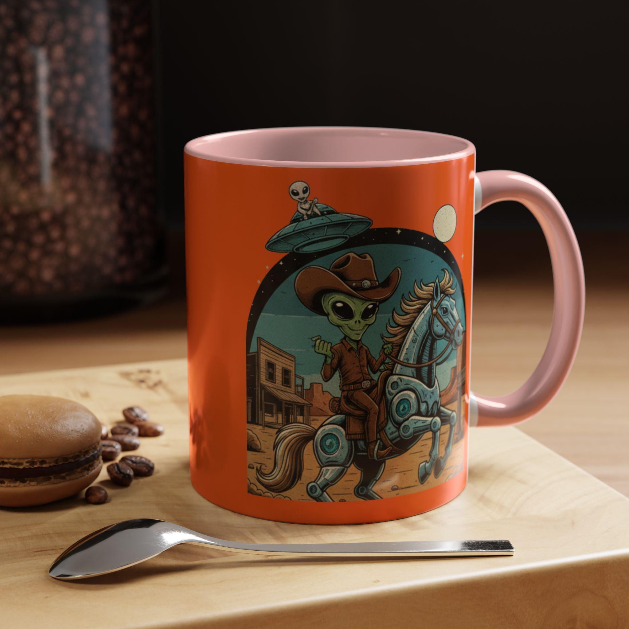 Alien Cowboy Mug, Western Mug, Sci-Fi Coffee Cup, Rodeo Alien, Space Cowboy, Novelty Mug, Funny Mugs, Gift For Him, Unique Mug, Coffee Lover