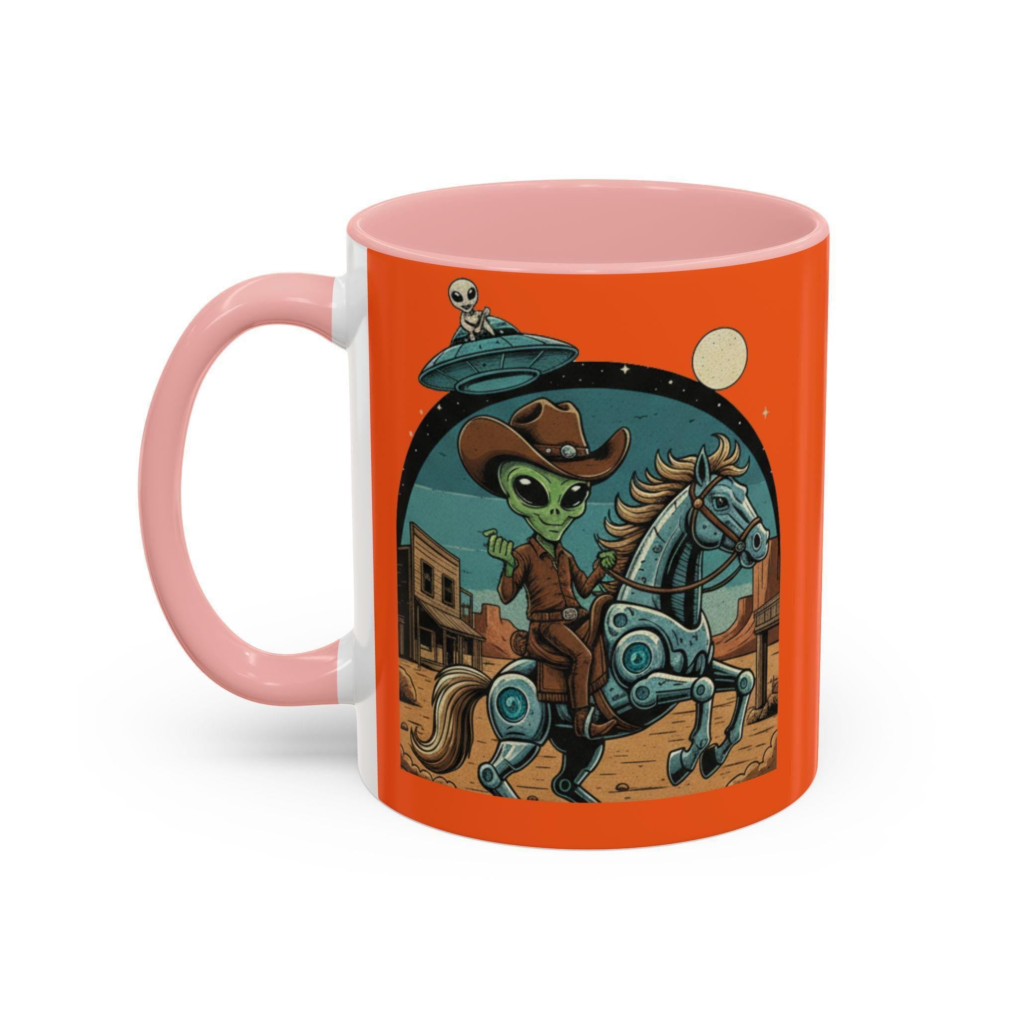 Alien Cowboy Mug, Western Mug, Sci-Fi Coffee Cup, Rodeo Alien, Space Cowboy, Novelty Mug, Funny Mugs, Gift For Him, Unique Mug, Coffee Lover