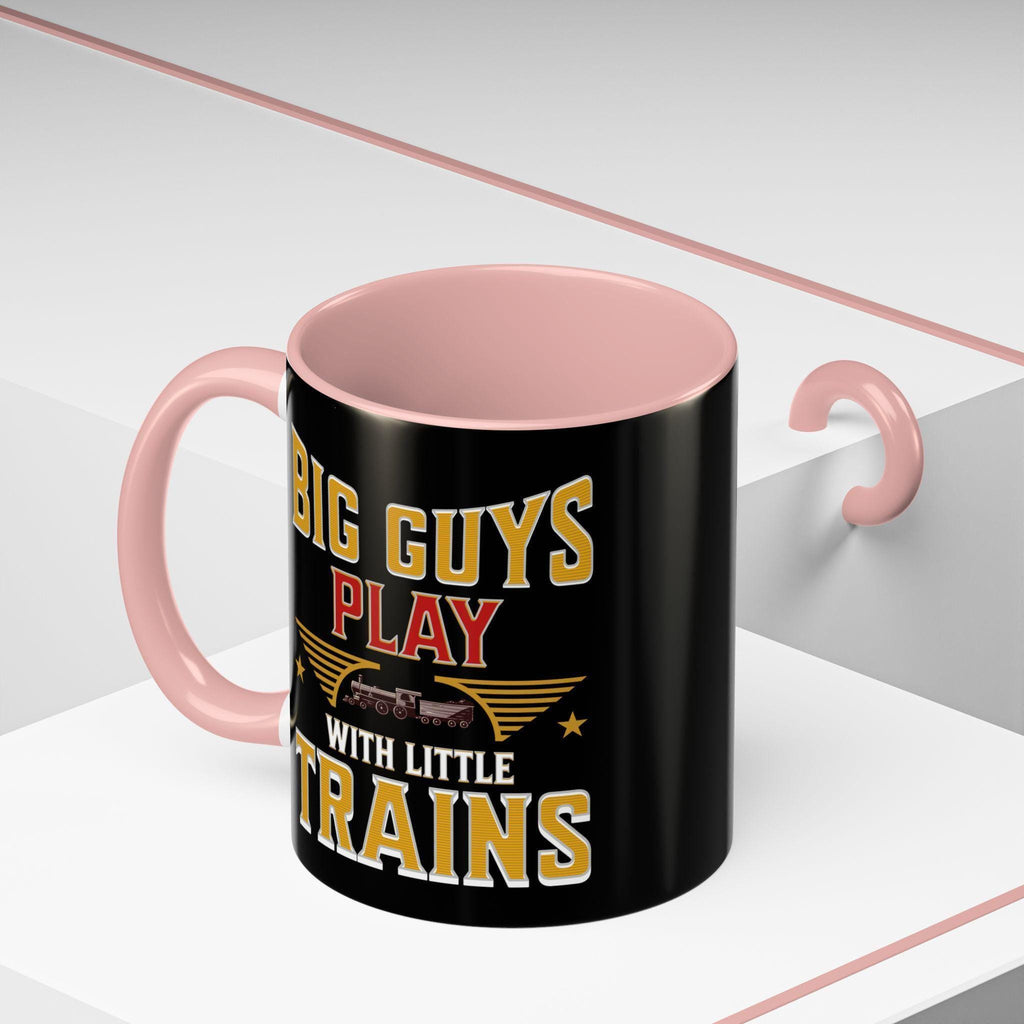 Big Guys Play with Little Trains Mug, Train Lover Gift, Railroad Enthusiast Mug, Gift for Him, Funny Train Mug, Train Hobby Mug