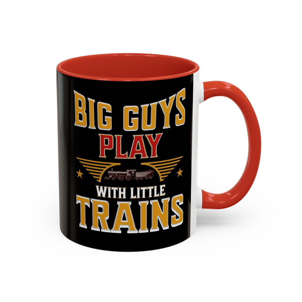 Big Guys Play with Little Trains Mug, Train Lover Gift, Railroad Enthusiast Mug, Gift for Him, Funny Train Mug, Train Hobby Mug