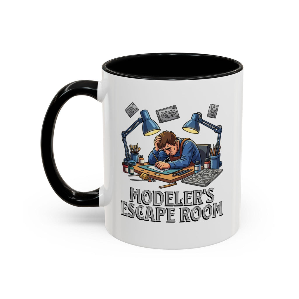 Modeler's Escape Room Mug, Hobbyist Gift, Scale Model Building, Unique Mug Design, Gift for Model Builders, Collector Mug, Unique Mug
