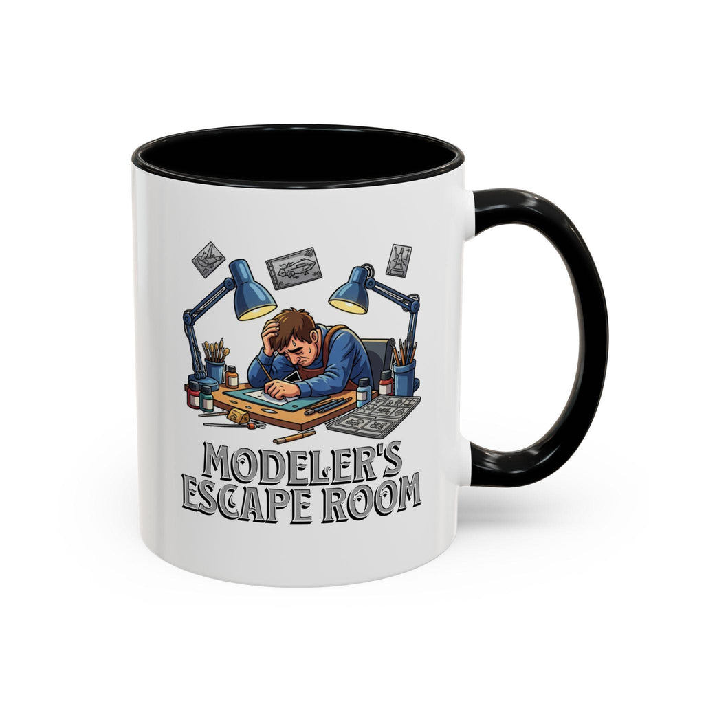 Modeler's Escape Room Mug, Hobbyist Gift, Scale Model Building, Unique Mug Design, Gift for Model Builders, Collector Mug, Unique Mug