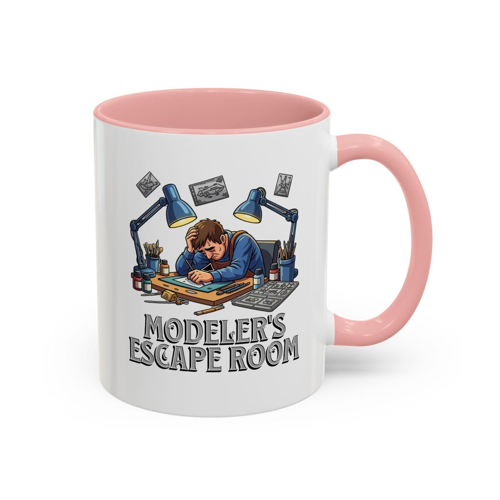 Modeler's Escape Room Mug, Hobbyist Gift, Scale Model Building, Unique Mug Design, Gift for Model Builders, Collector Mug, Unique Mug