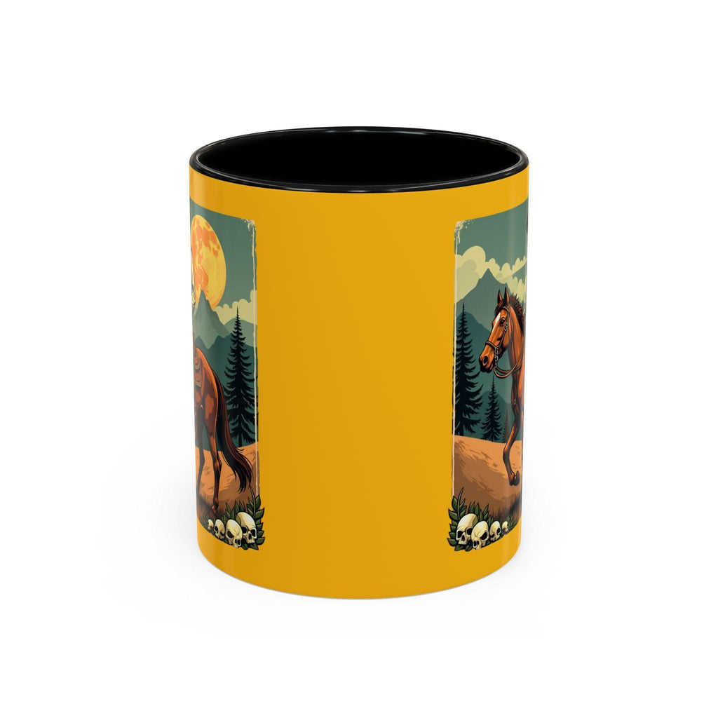 Cowboy Horse Mug, Western Art Coffee Mug, Novelty Drinkware, Gift for Him, Illustrated Wild West Mug, Rancher Mug, Horse Lover Mug, Art Mug