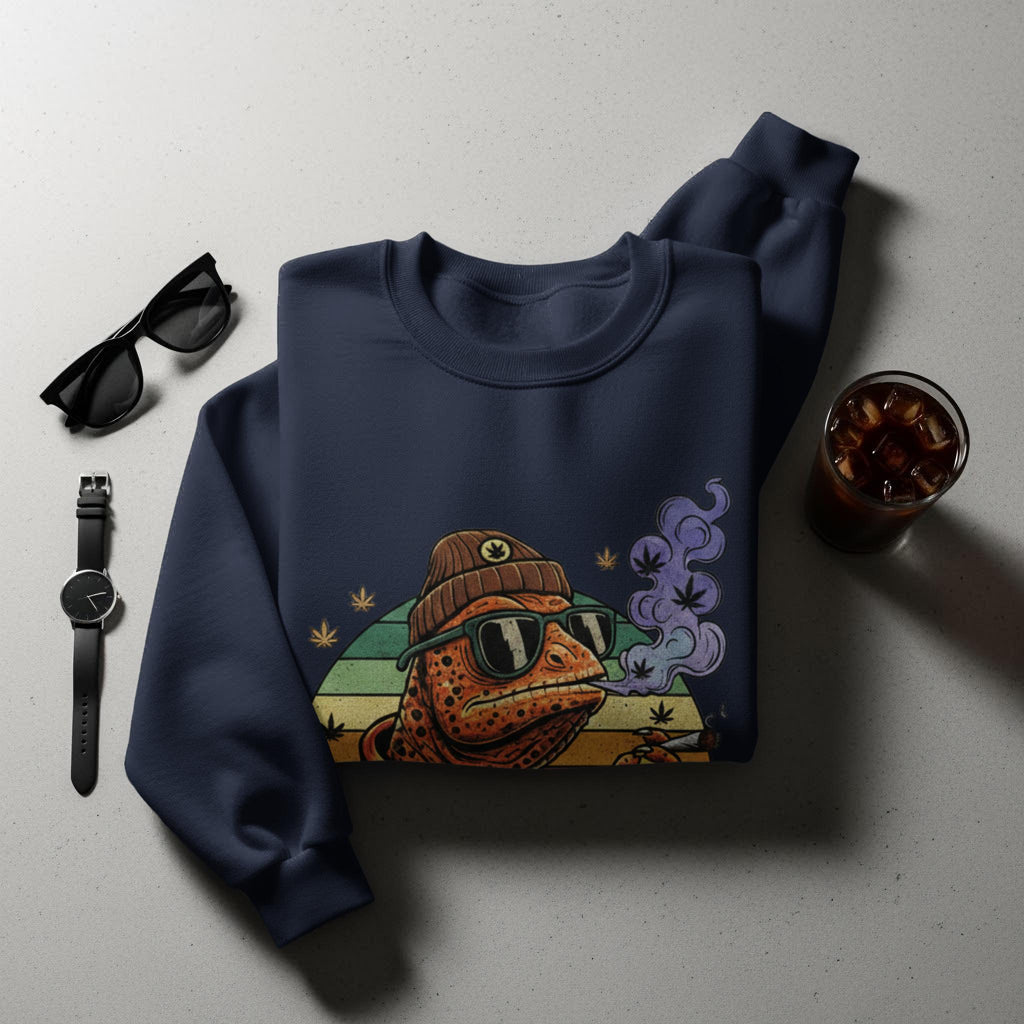 Cool Frog Sweatshirt, Trendy Frog Graphic Pullover, Casual Frog Sweater, Unique Animal Design Shirt, Fun Frog Lover Gift