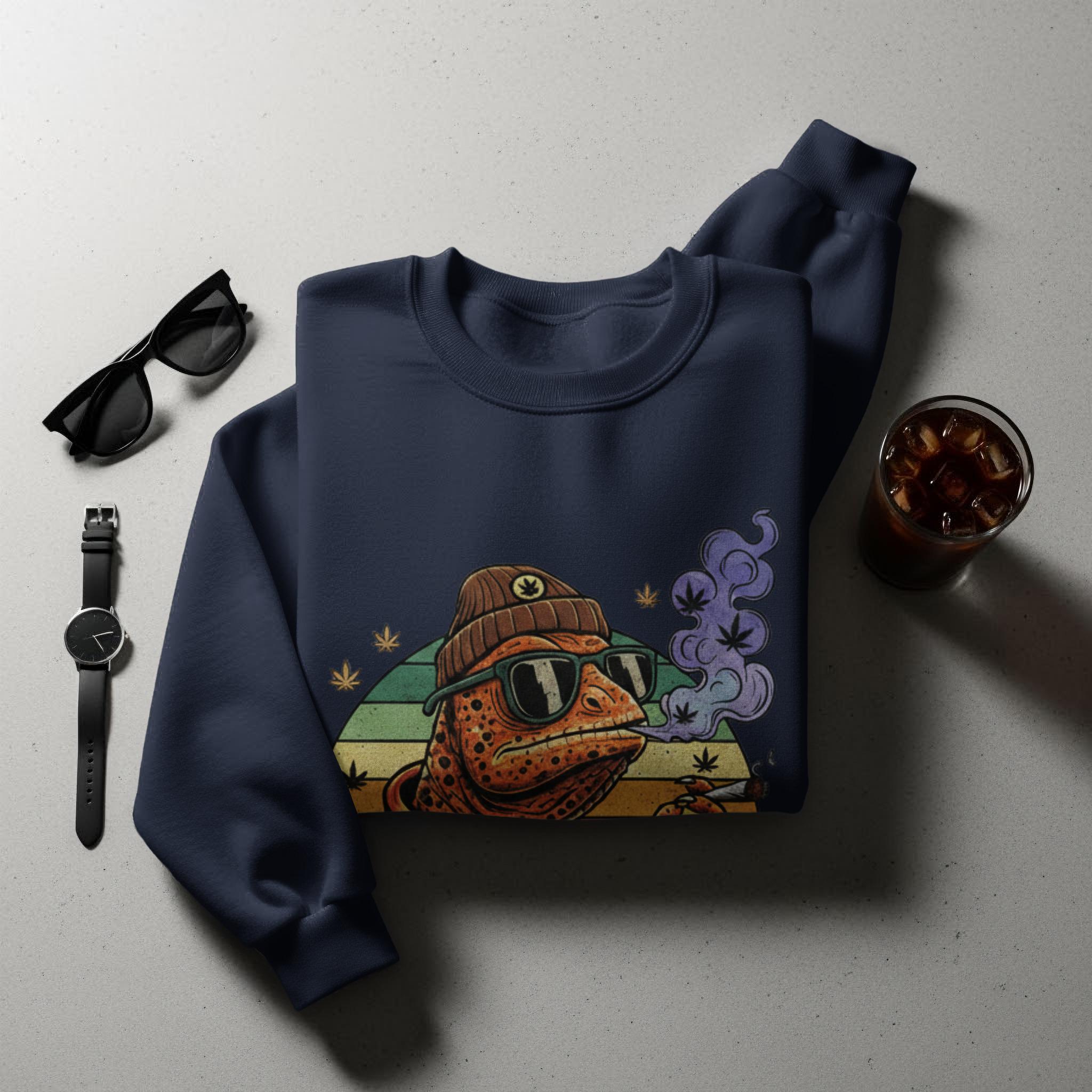 Cool Frog Sweatshirt, Trendy Frog Graphic Pullover, Casual Frog Sweater, Unique Animal Design Shirt, Fun Frog Lover Gift