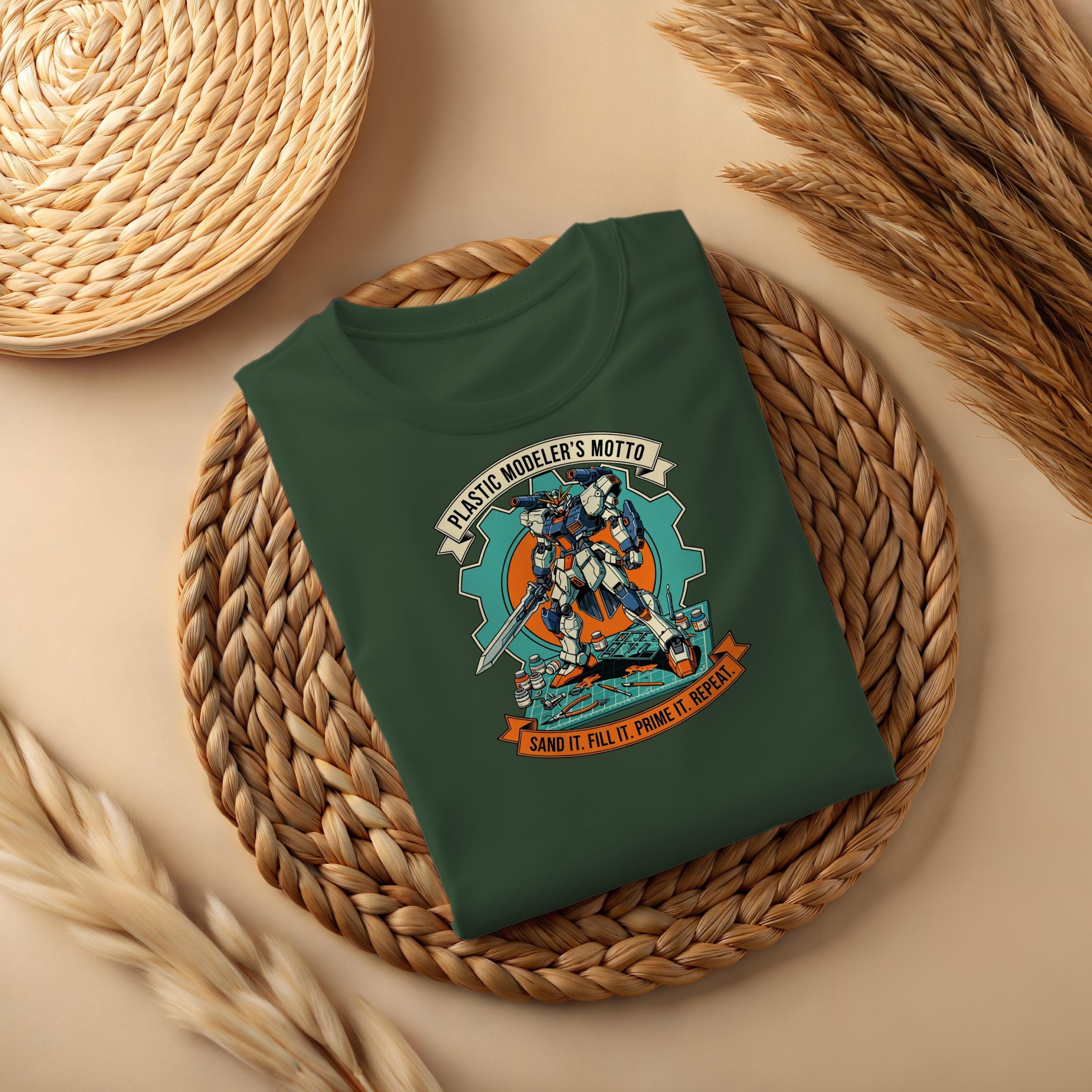 Plastic Modeler's Motto T-Shirt, Sand It Fill It Prime It Repeat Shirt, Model Builder Gift, Hobbyist Tee, Model Making Enthusiast