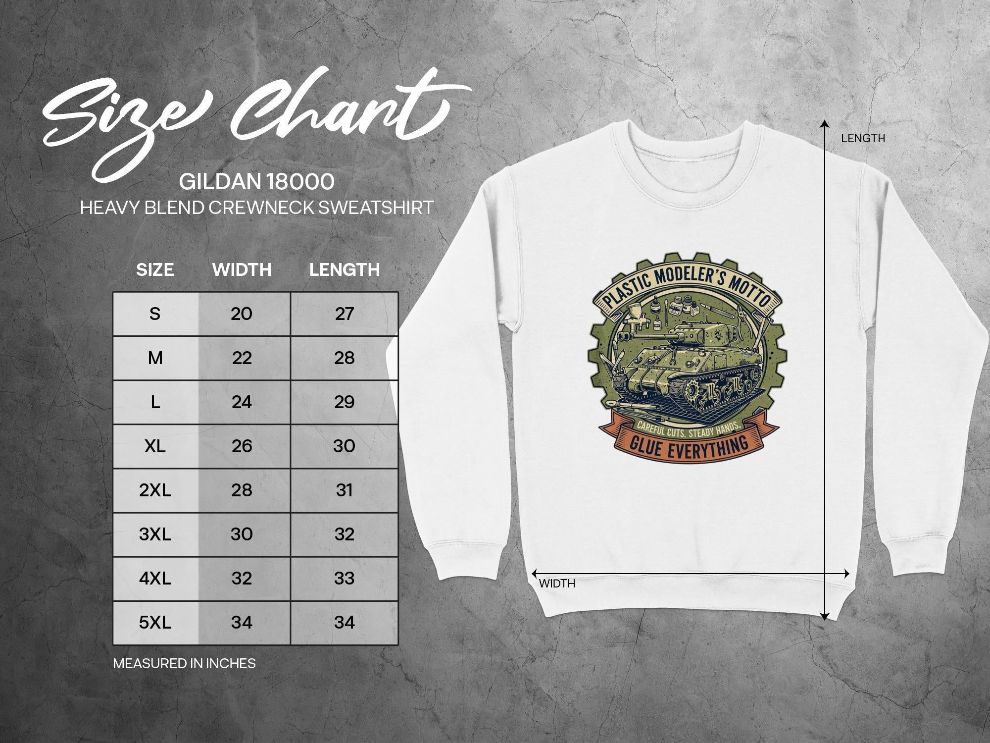 Plastic Modeler's Motto Crewneck Sweatshirt, Funny Model Building Pullover, Hobbyist Gift, Glue Everything Sweatshirt