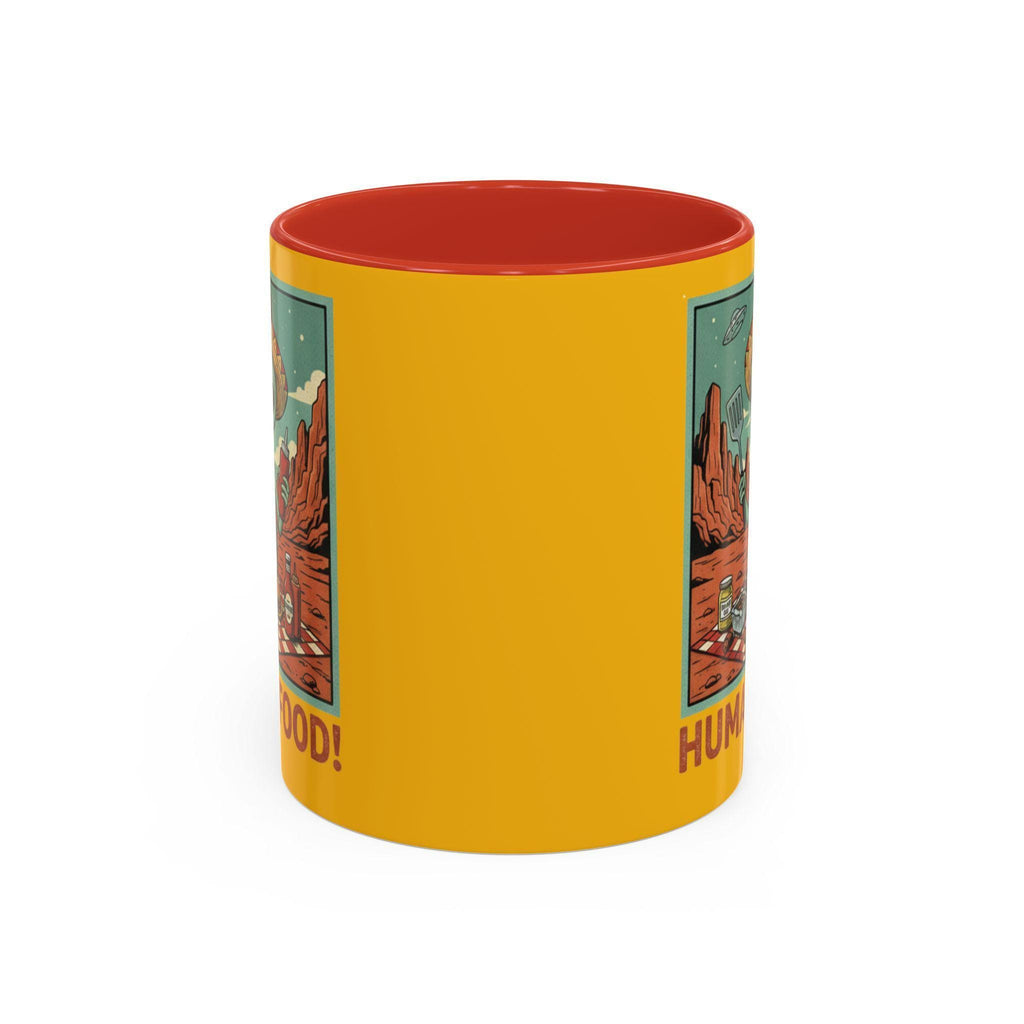 Alien Chef Mug, Funny Alien Mug, Human Food Mug, Space Mug, Novelty Gift Mug, BBQ Mug, Alien BBQ Gift, Cartoon Mug, Unique Mug