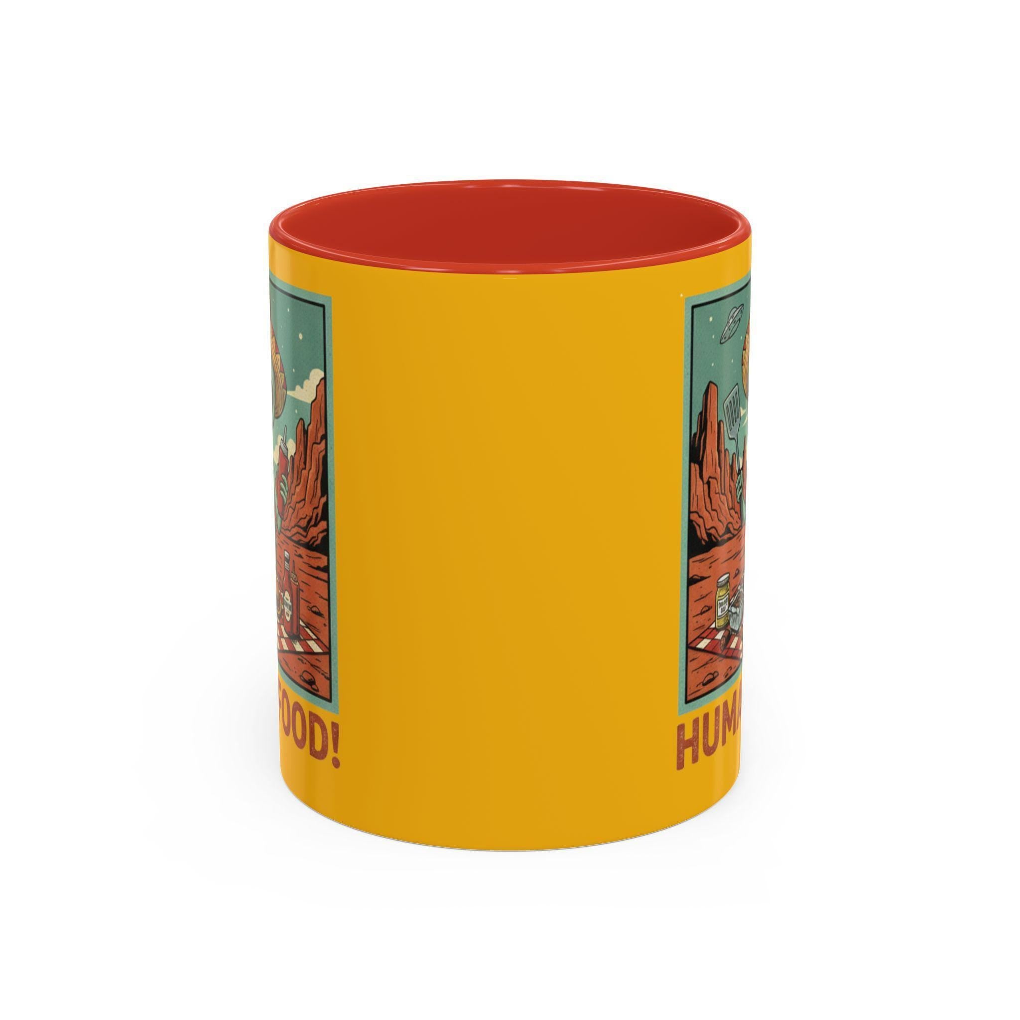 Alien Chef Mug, Funny Alien Mug, Human Food Mug, Space Mug, Novelty Gift Mug, BBQ Mug, Alien BBQ Gift, Cartoon Mug, Unique Mug