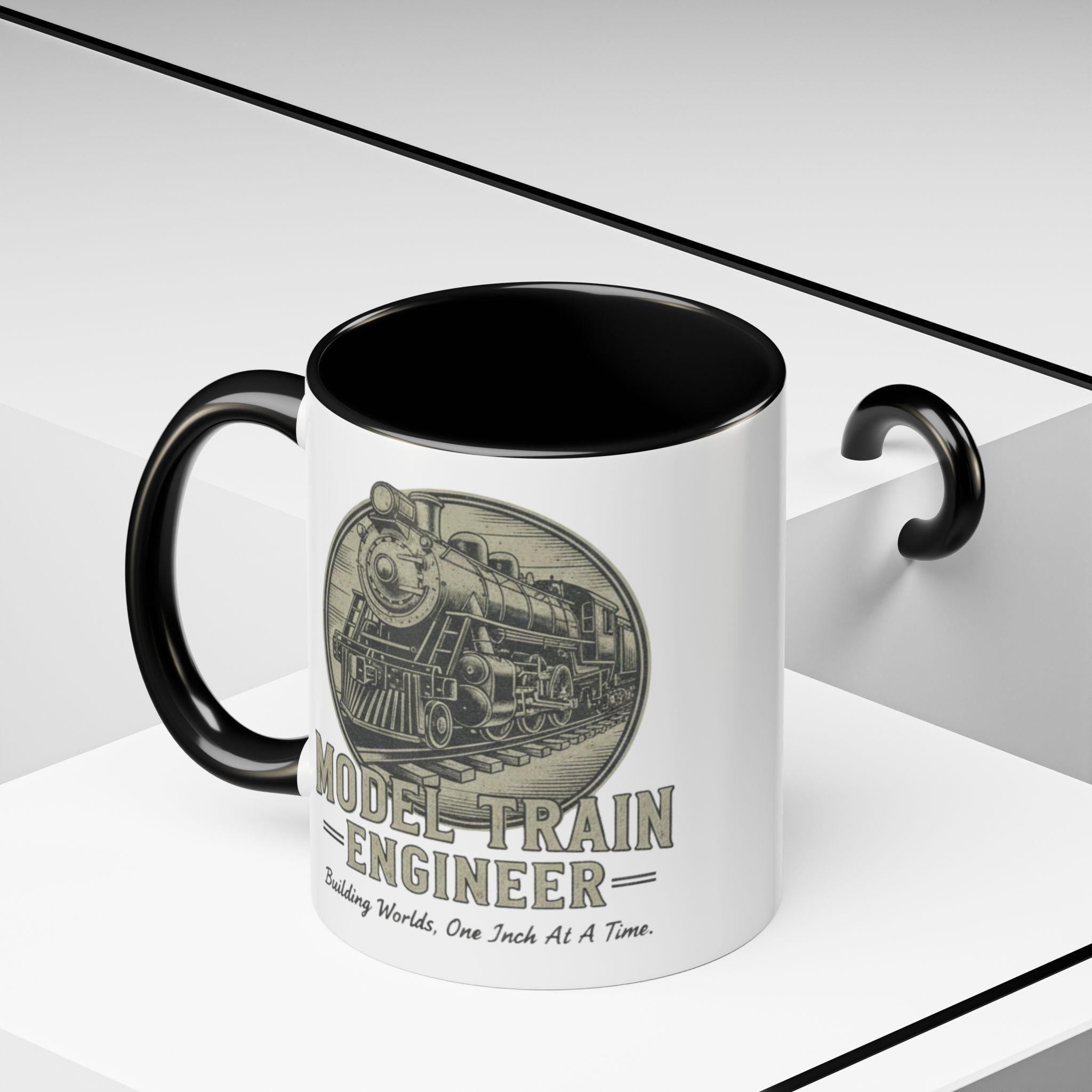 Model Train Engineer Mug, Railroad Lover Gift, Steam Engine Mug, Train Hobbyist Coffee Cup, Train Enthusiast Gift, Gift For Train Lover