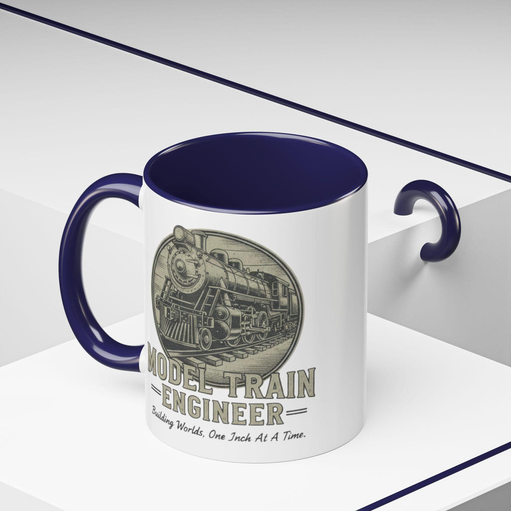 Model Train Engineer Mug, Railroad Lover Gift, Steam Engine Mug, Train Hobbyist Coffee Cup, Train Enthusiast Gift, Gift For Train Lover