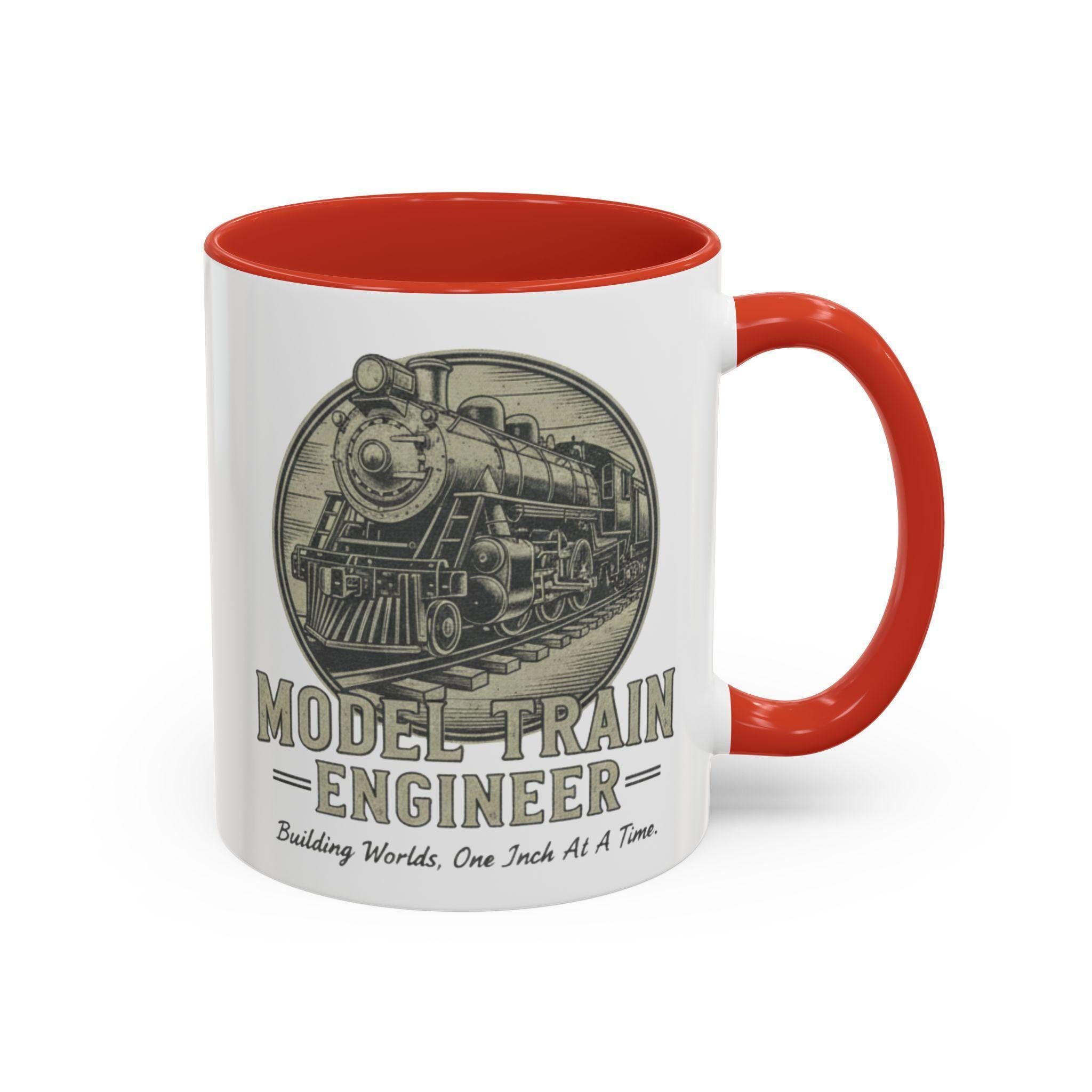 Model Train Engineer Mug, Railroad Lover Gift, Steam Engine Mug, Train Hobbyist Coffee Cup, Train Enthusiast Gift, Gift For Train Lover
