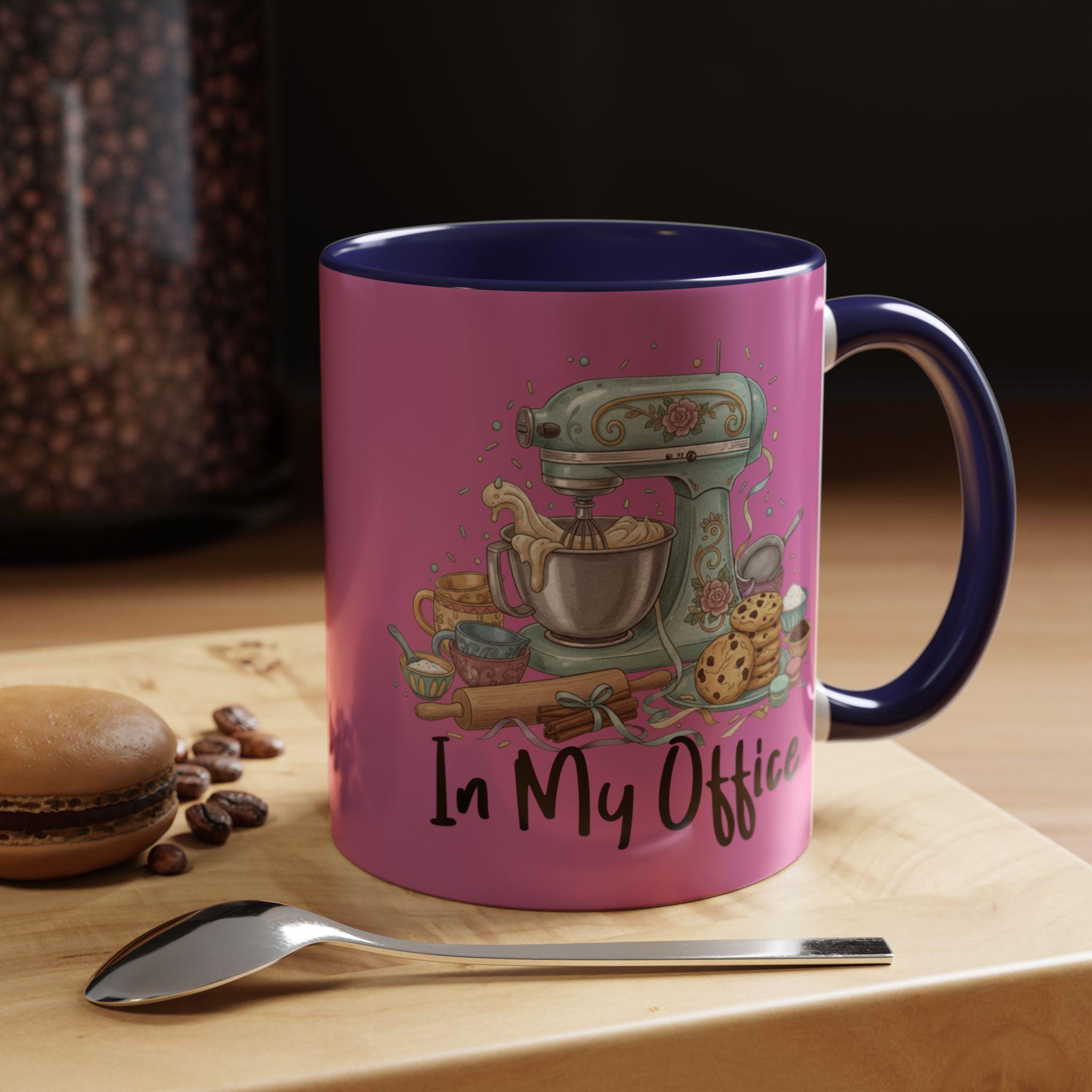 Baking Lover Mug, In My Office Baker Mug, Kitchen Mixer Illustration, Cookies Pastry Chef Gift, Gift for Bakers, Baking Theme Coffee Mug