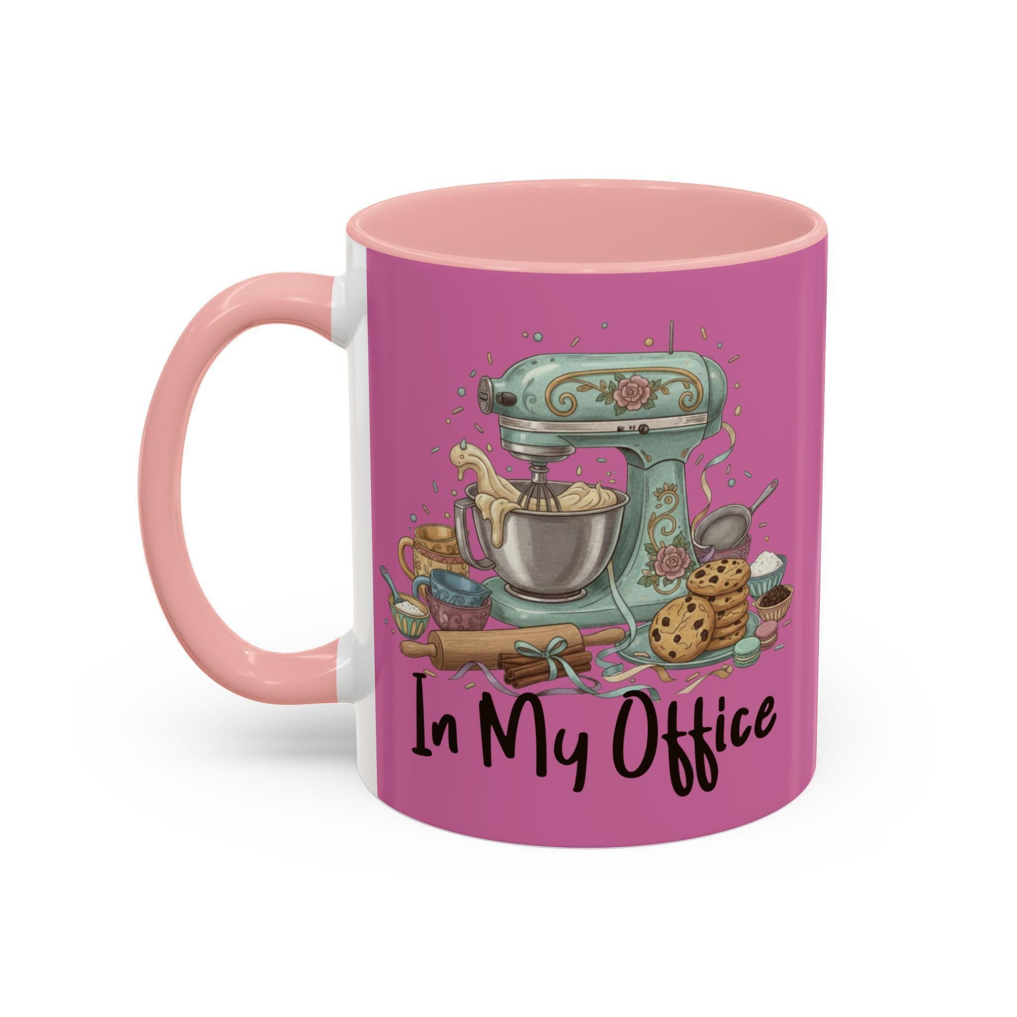 Baking Lover Mug, In My Office Baker Mug, Kitchen Mixer Illustration, Cookies Pastry Chef Gift, Gift for Bakers, Baking Theme Coffee Mug