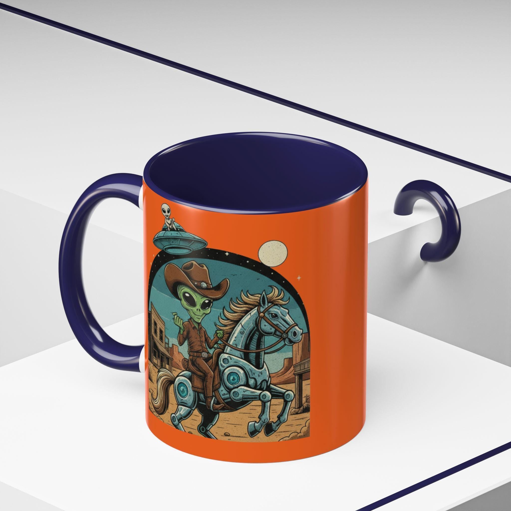 Alien Cowboy Mug, Western Mug, Sci-Fi Coffee Cup, Rodeo Alien, Space Cowboy, Novelty Mug, Funny Mugs, Gift For Him, Unique Mug, Coffee Lover