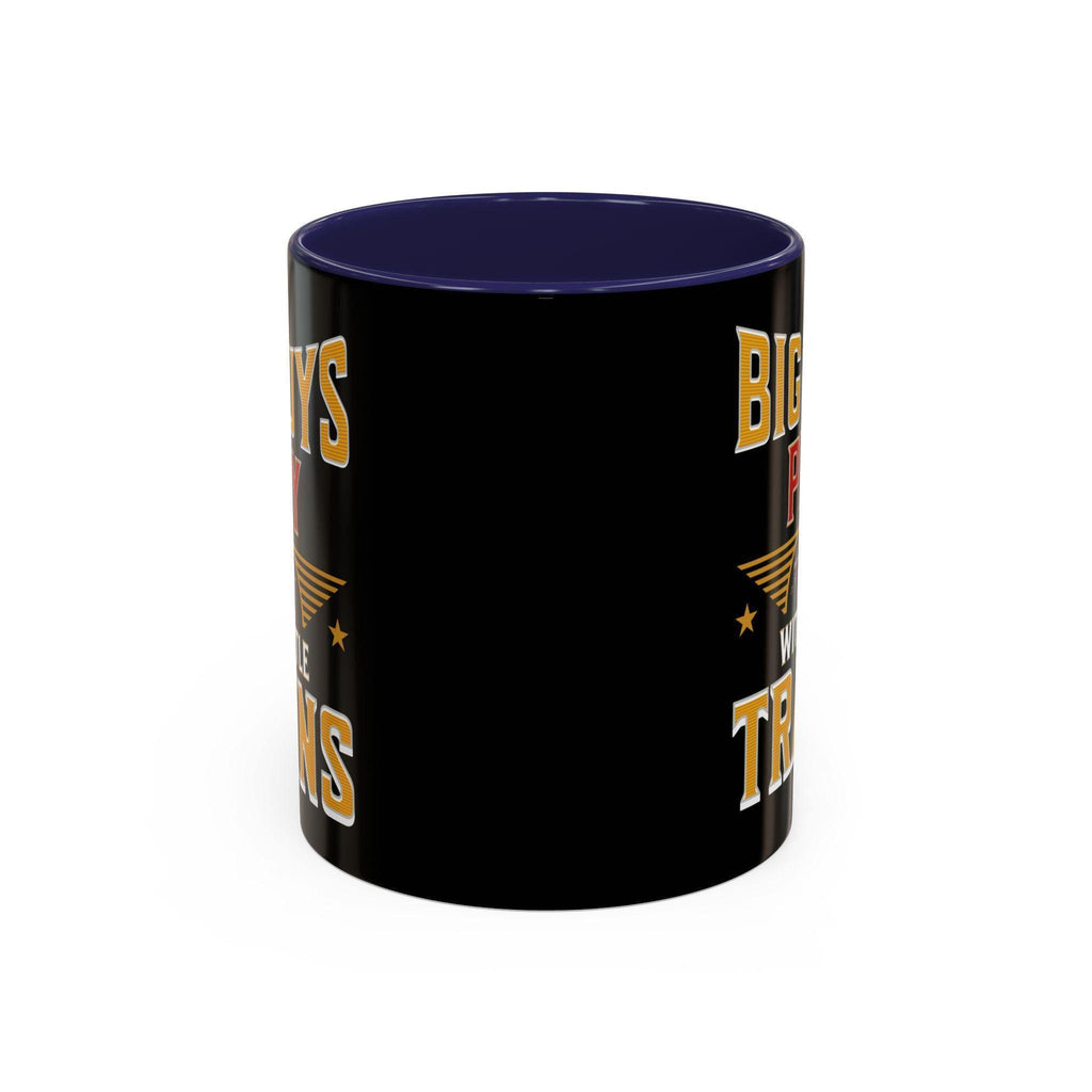 Big Guys Play with Little Trains Mug, Train Lover Gift, Railroad Enthusiast Mug, Gift for Him, Funny Train Mug, Train Hobby Mug