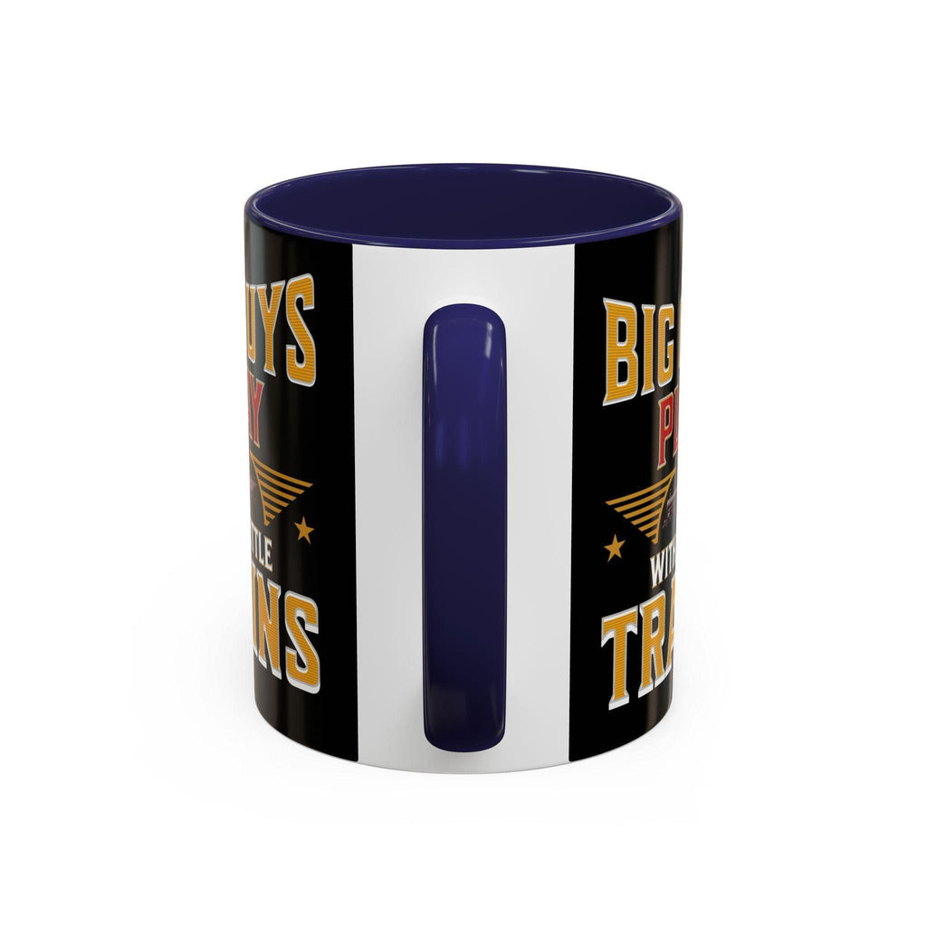 Big Guys Play with Little Trains Mug, Train Lover Gift, Railroad Enthusiast Mug, Gift for Him, Funny Train Mug, Train Hobby Mug