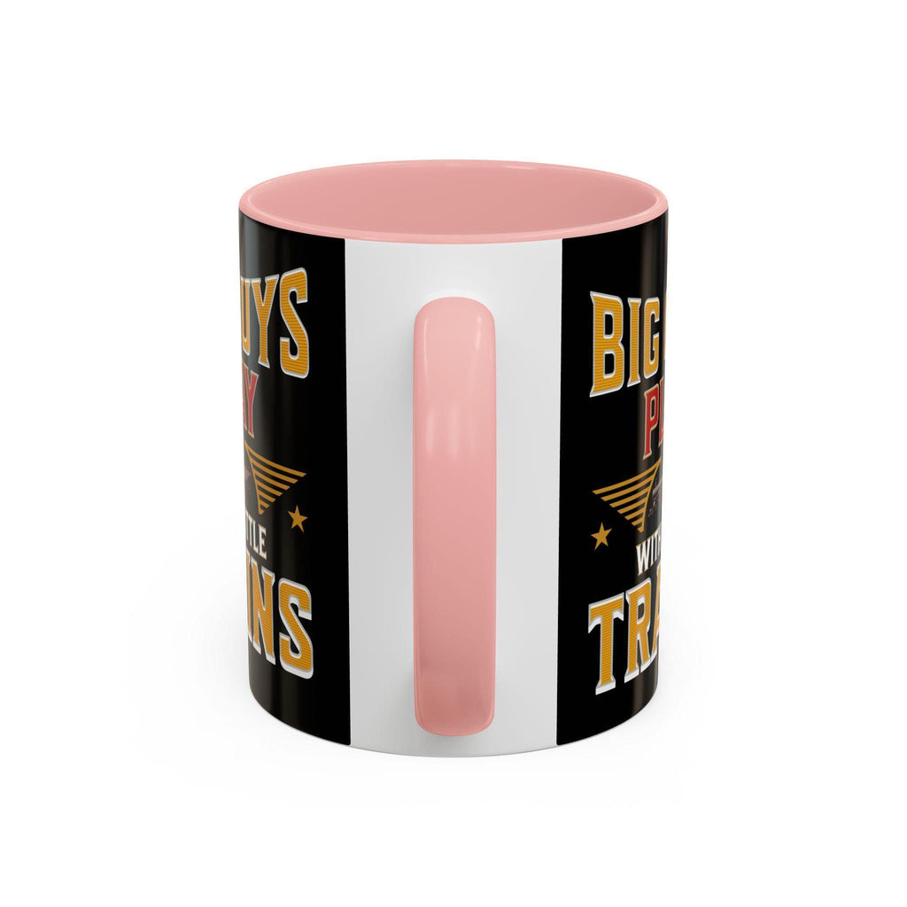 Big Guys Play with Little Trains Mug, Train Lover Gift, Railroad Enthusiast Mug, Gift for Him, Funny Train Mug, Train Hobby Mug