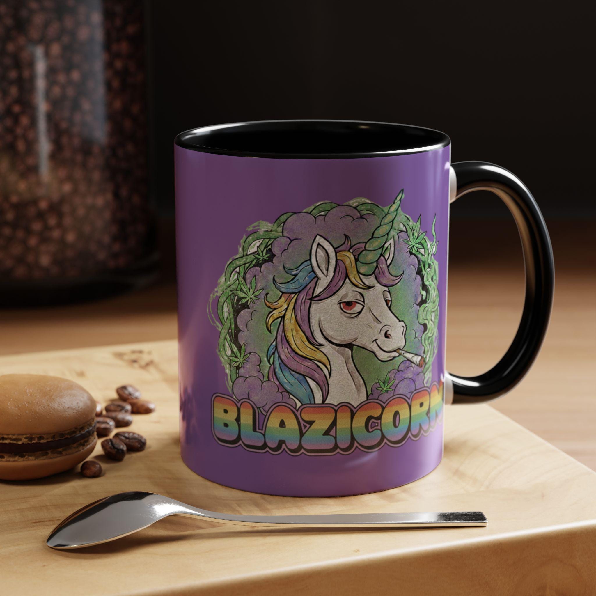 Blazicorn Mug, Funny Unicorn Mug, Stoner Gift, Weed Mug, Unique Coffee Mug, Novelty Mugs, Magic Mug, Unicorn Lover Gift, Funny Mug Gift