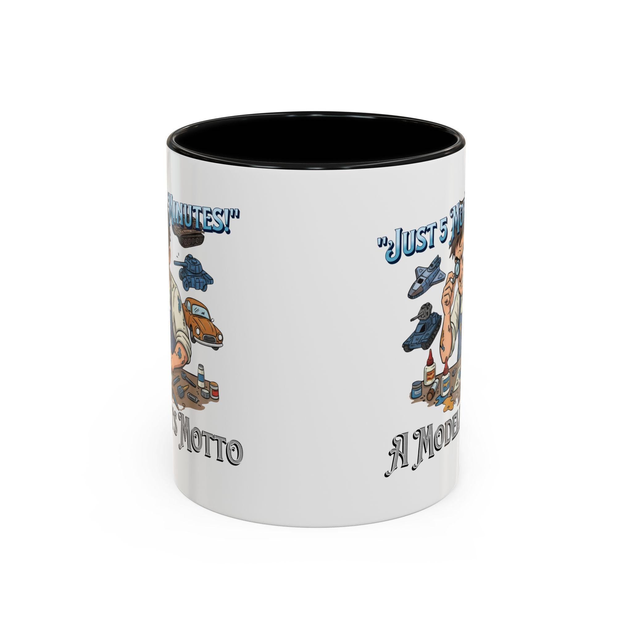 Model Builder Mug, Hobbyist Gift, Just 5 More Minutes Mug, Modeler's Motto, Modeler Gift Idea, Airplane Model, Tank Model Mug