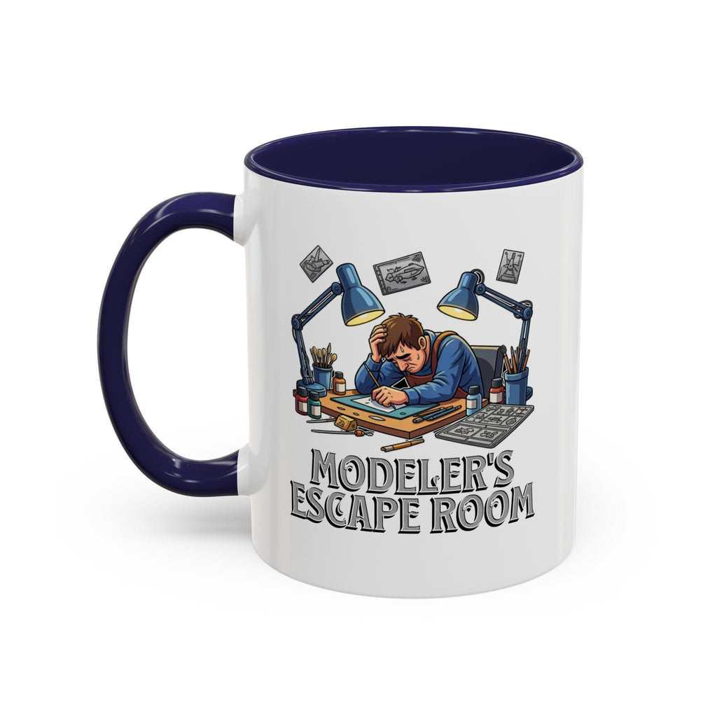 Modeler's Escape Room Mug, Hobbyist Gift, Scale Model Building, Unique Mug Design, Gift for Model Builders, Collector Mug, Unique Mug