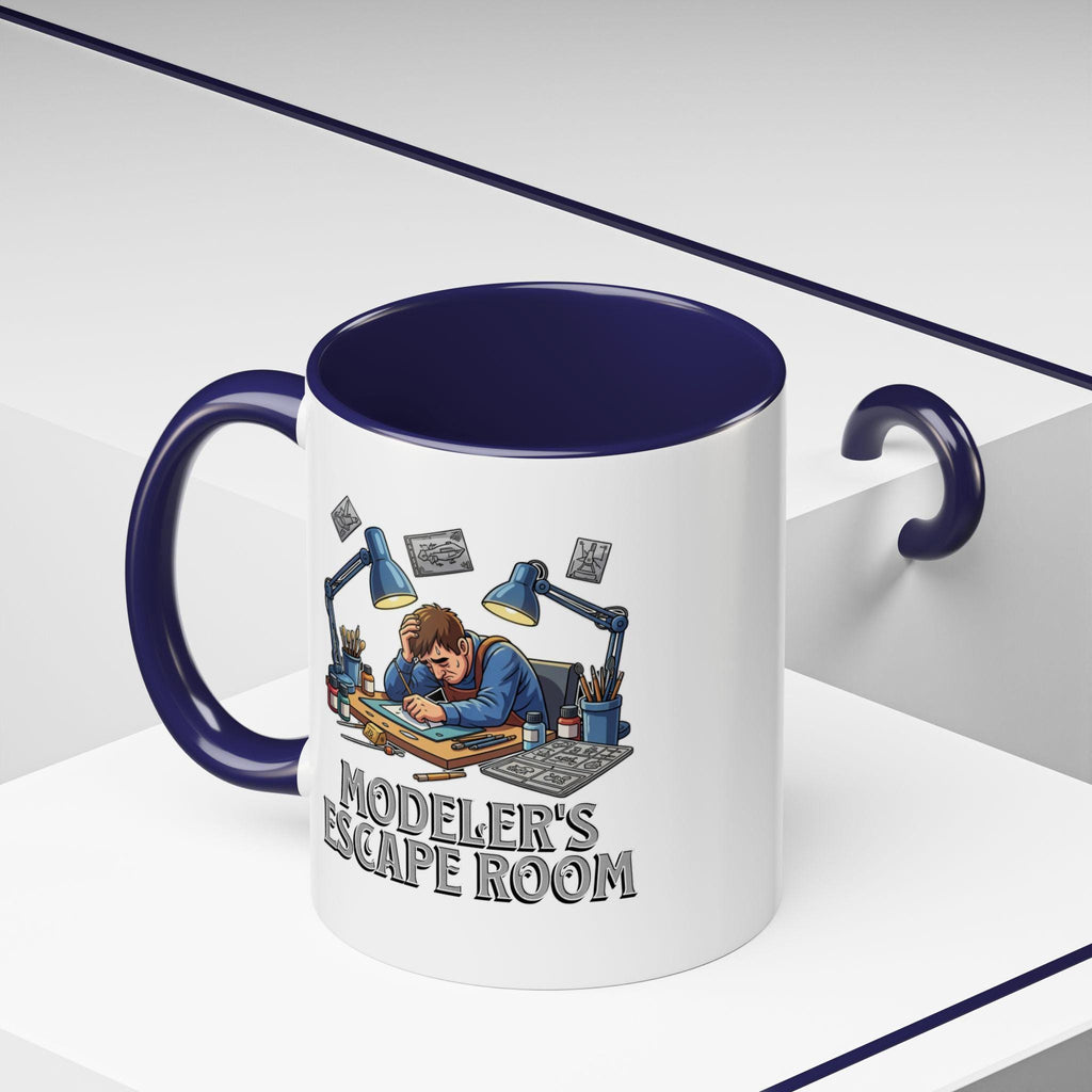 Modeler's Escape Room Mug, Hobbyist Gift, Scale Model Building, Unique Mug Design, Gift for Model Builders, Collector Mug, Unique Mug