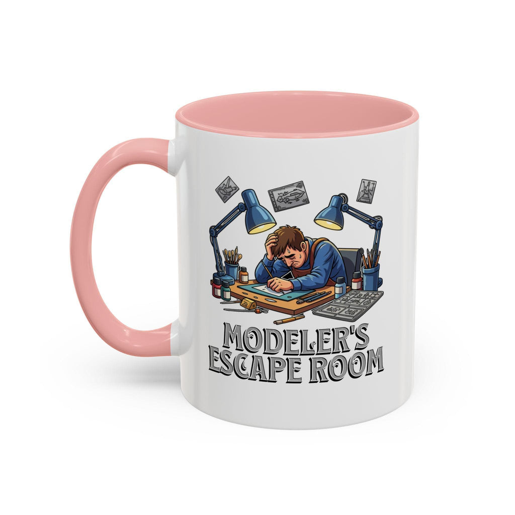 Modeler's Escape Room Mug, Hobbyist Gift, Scale Model Building, Unique Mug Design, Gift for Model Builders, Collector Mug, Unique Mug