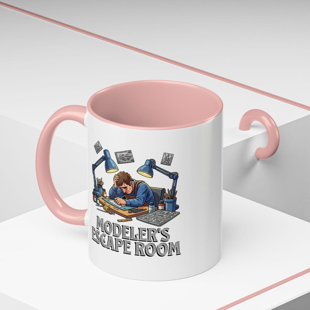 Modeler's Escape Room Mug, Hobbyist Gift, Scale Model Building, Unique Mug Design, Gift for Model Builders, Collector Mug, Unique Mug
