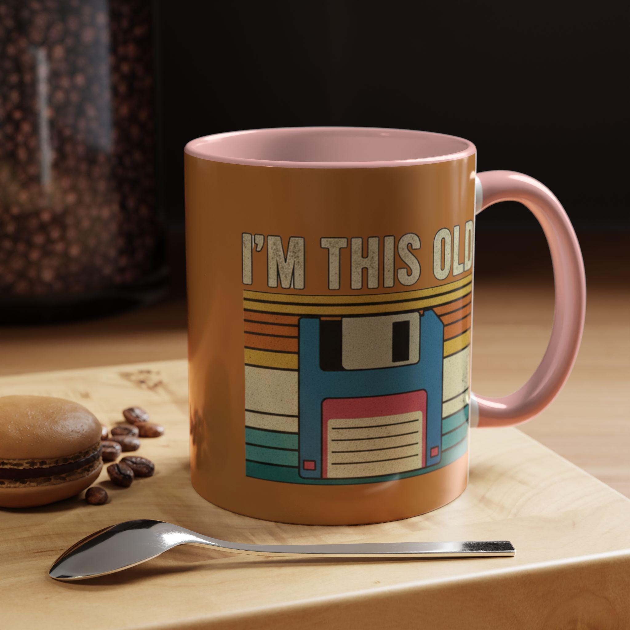 I'm This Old Floppy Disk Mug, Retro Computer Mug, Funny Mug, Vintage Tech Mug, Geek Gift, Old School Tech, Novelty Mug, Coffee Mug