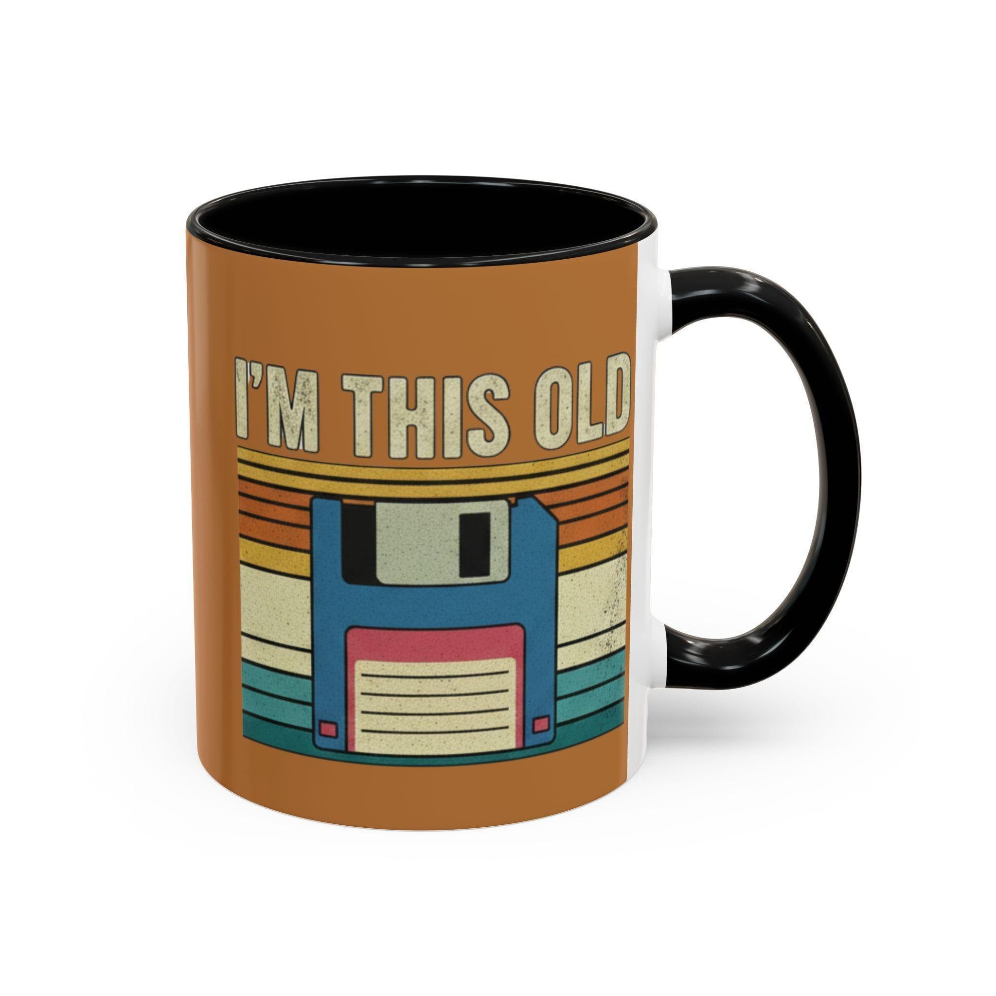 I'm This Old Floppy Disk Mug, Retro Computer Mug, Funny Mug, Vintage Tech Mug, Geek Gift, Old School Tech, Novelty Mug, Coffee Mug