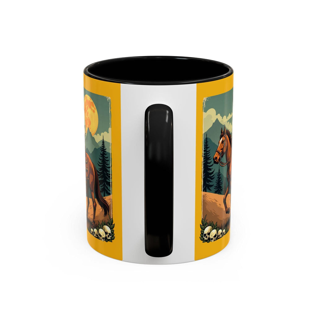 Cowboy Horse Mug, Western Art Coffee Mug, Novelty Drinkware, Gift for Him, Illustrated Wild West Mug, Rancher Mug, Horse Lover Mug, Art Mug