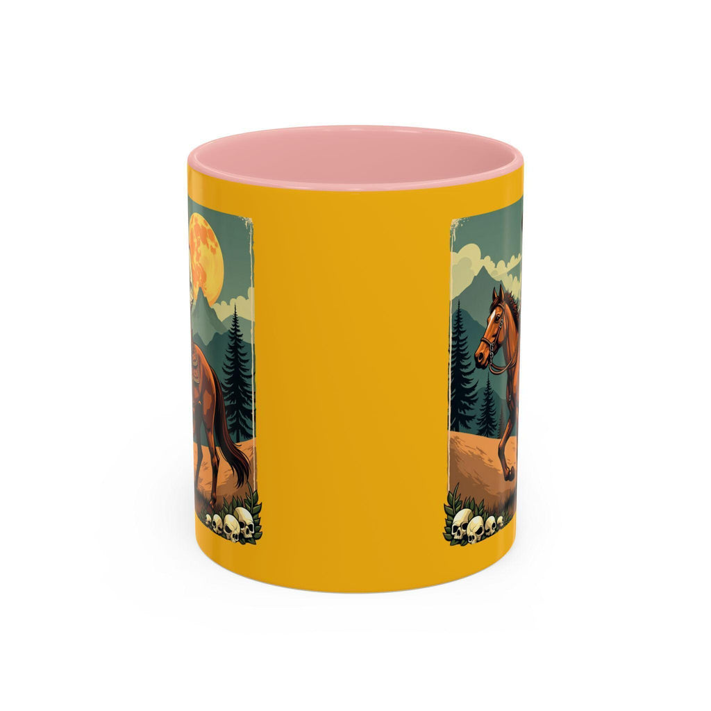 Cowboy Horse Mug, Western Art Coffee Mug, Novelty Drinkware, Gift for Him, Illustrated Wild West Mug, Rancher Mug, Horse Lover Mug, Art Mug