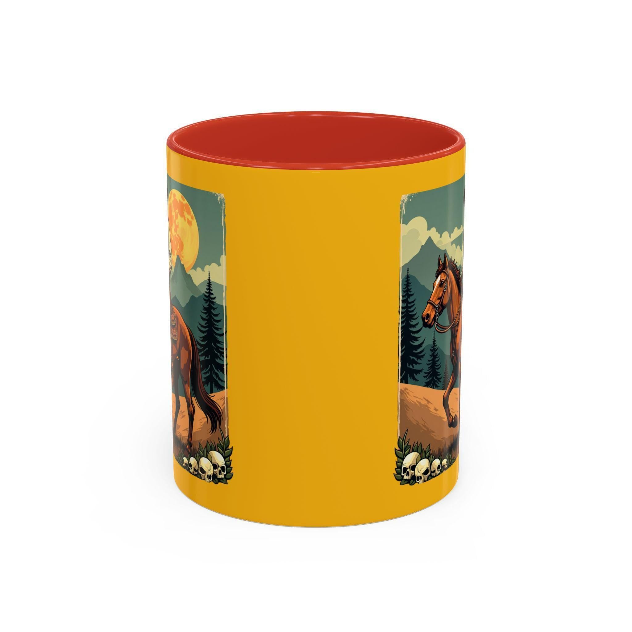 Cowboy Horse Mug, Western Art Coffee Mug, Novelty Drinkware, Gift for Him, Illustrated Wild West Mug, Rancher Mug, Horse Lover Mug, Art Mug