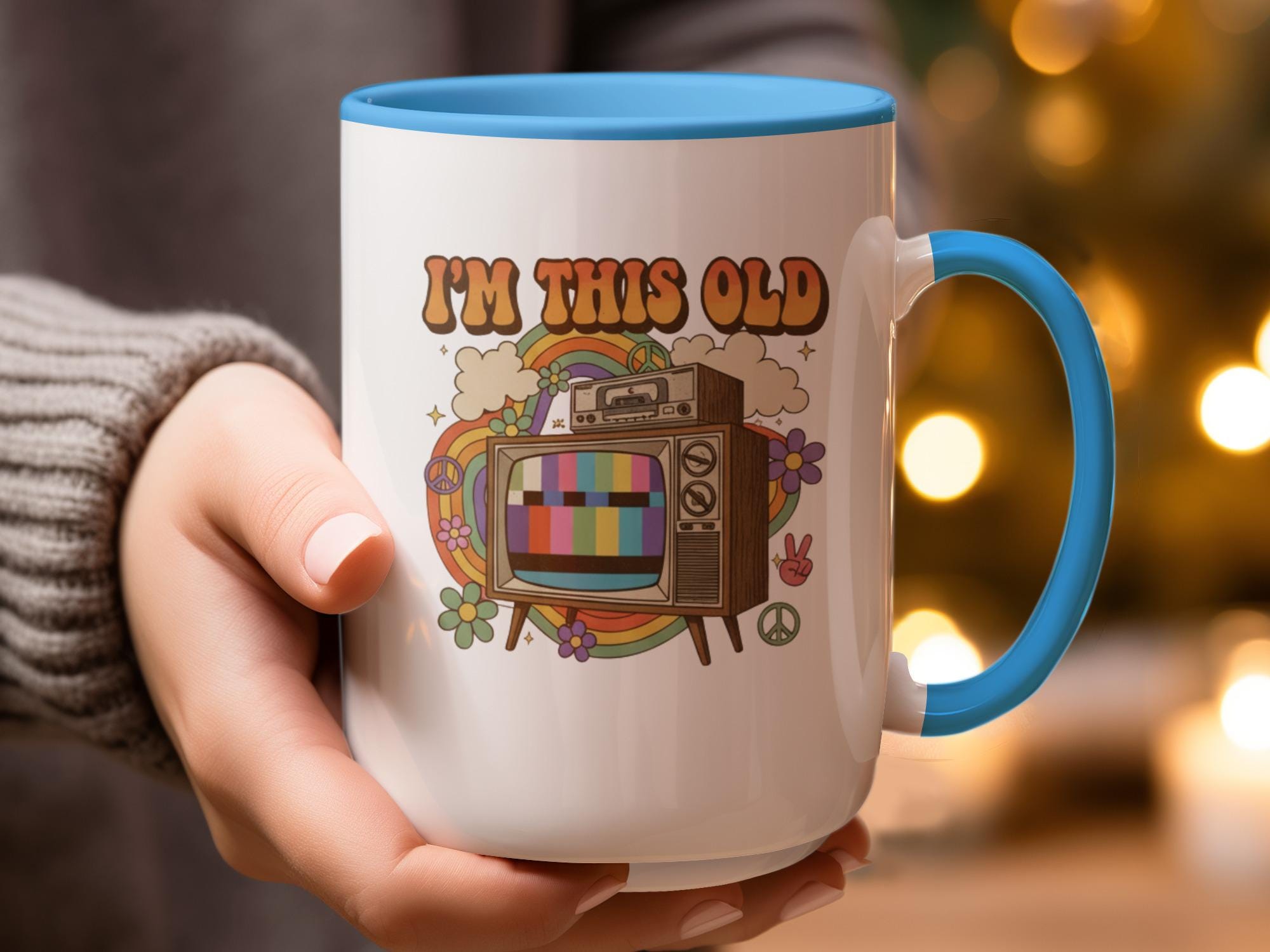 I'm This Old Mug, Retro Television Mug, Colorful TV Design Mug, Fun Nostalgic Mug, Vintage Throwback Coffee Cup, Unique Gift Idea