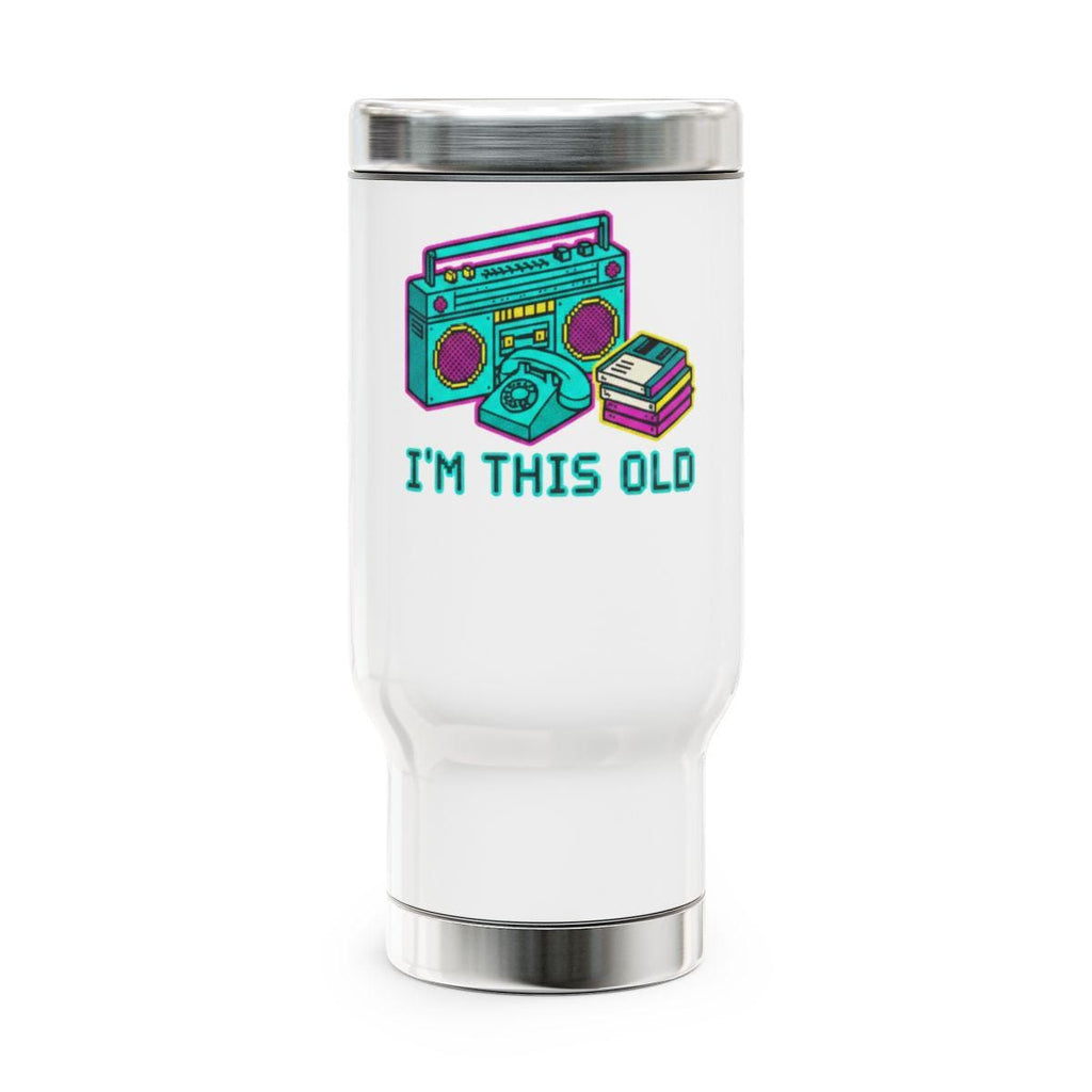 Retro Boombox Tumbler, I'm This Old Tumbler, Vintage Music Lover Gift, 80s Nostalgia Gift, Unique Travel Mug, Funky Coffee Cup