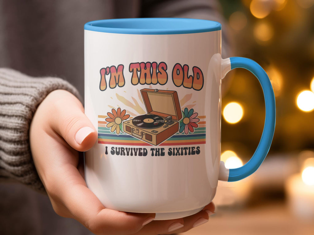 I'm This Old I Survived The Sixties Mug, Retro Vinyl Record Mug, Nostalgic Gift for Music Lovers, Unique Sixties Gift Idea