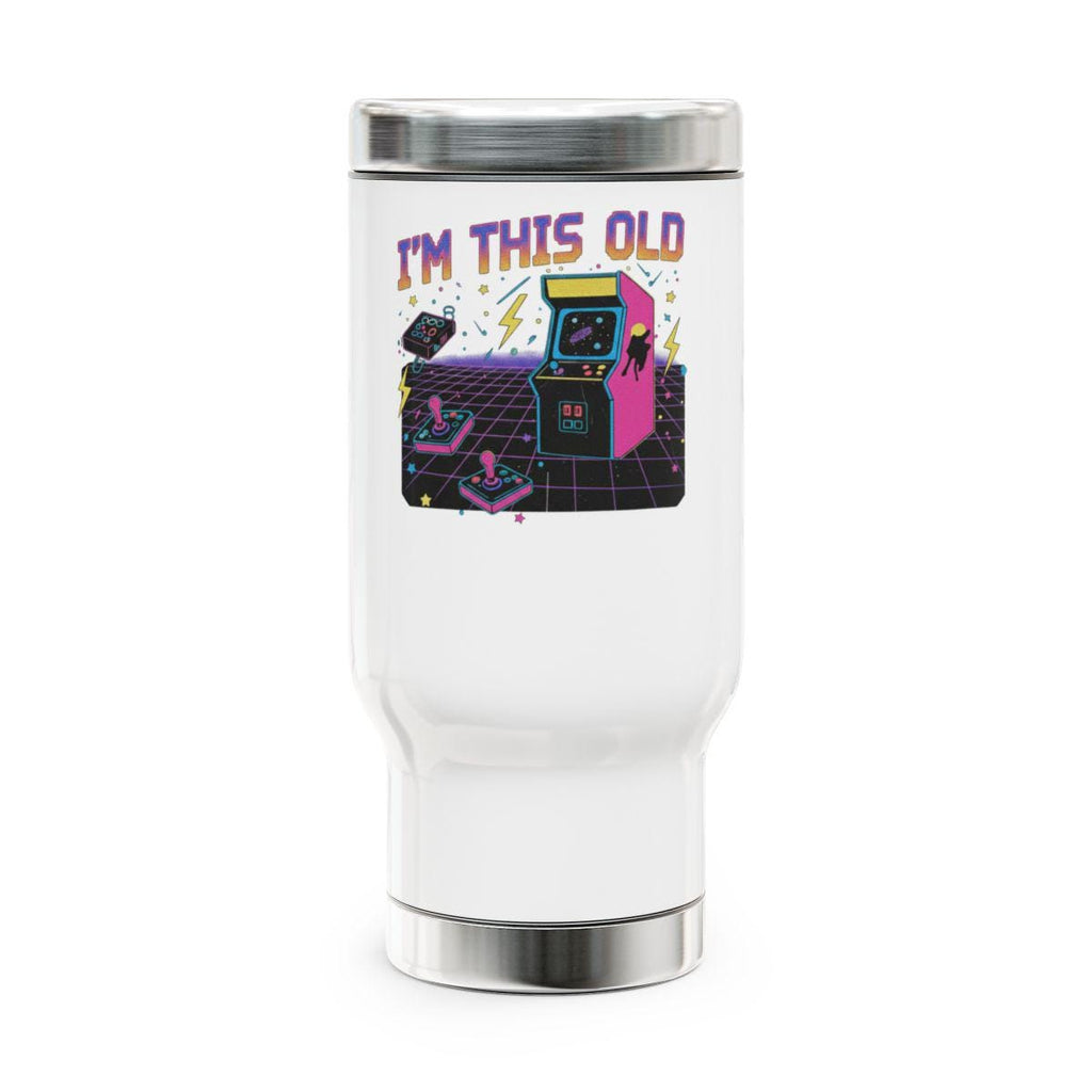 Retro Arcade Tumbler, I'm This Old Design, Travel Mug, Coffee Thermos, Vintage Video Game, Nostalgic Gift, Gamer Drinkware