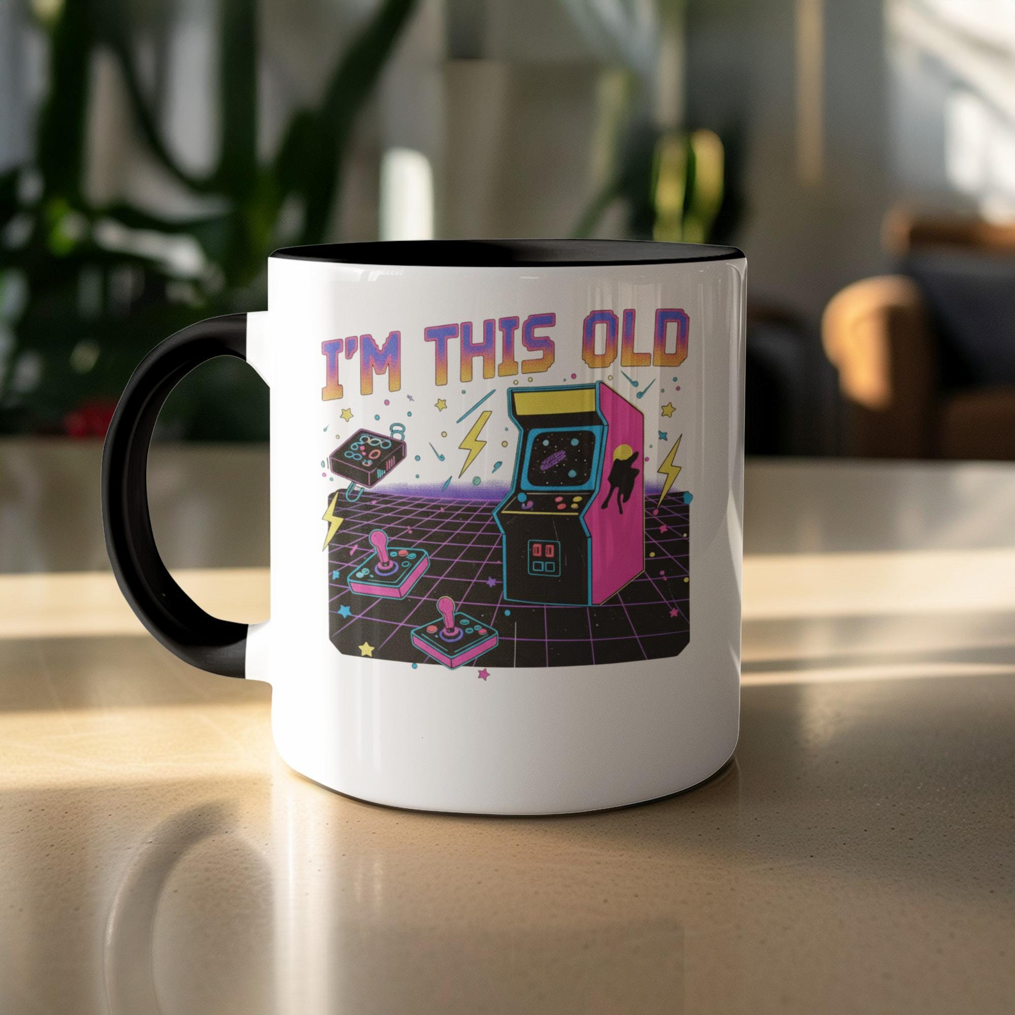 I'm This Old Mug, Retro Gaming Mug, Gamer Gift, Vintage Arcade Coffee Cup, Nostalgia Gift, 80s Gaming, Fun Birthday Present, Geek Mug