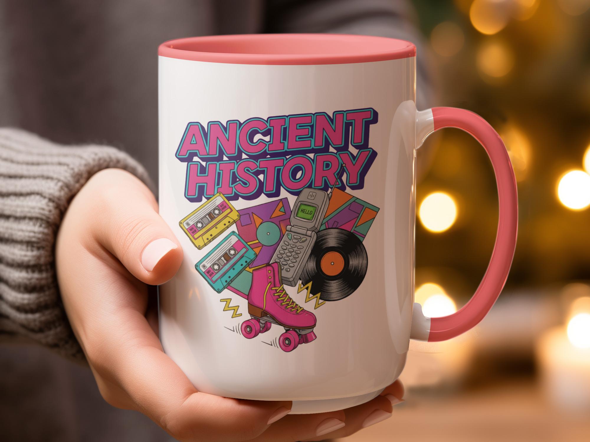 Retro Ancient History Mug, 90s Themed Coffee Cup, Vintage Nostalgia Gift, Cool Graphic Design, Funky Office Mug, Fun Tea Cup