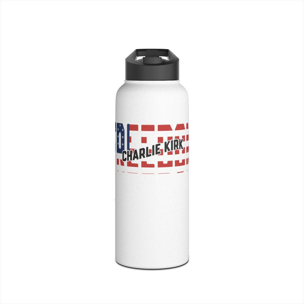 FREEDOM water bottle, CHARLIE KIRK, reusable drink container, patriotic design, gift for him, gift for her, eco-friendly hydration
