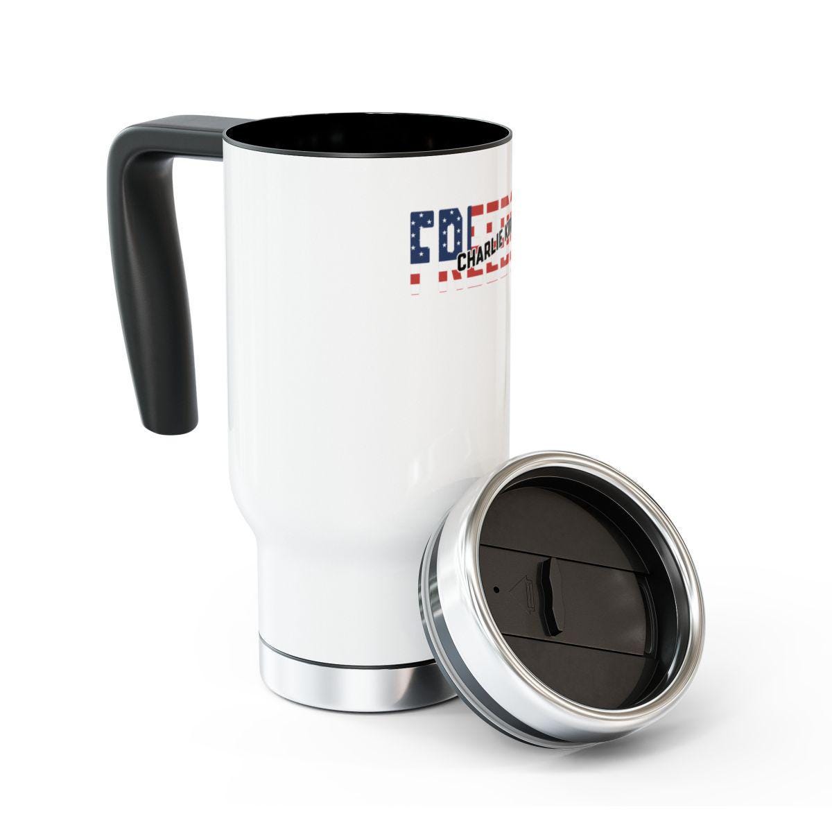 Travel Coffee Mug, Insulated Travel Tumbler, American Flag Design, Commuter Coffee Mug, Portable Drinkware, Gift for Travelers